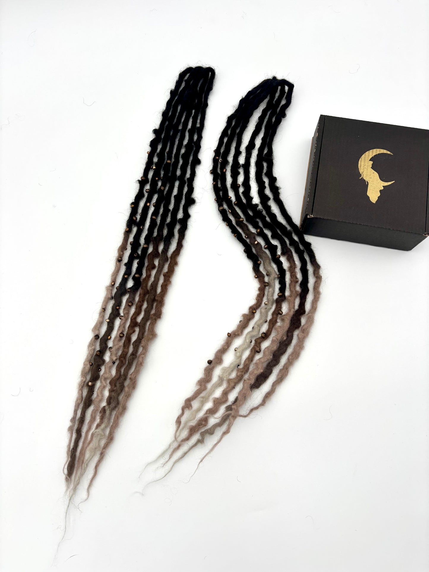 Black to Brown/White Bubble Locs