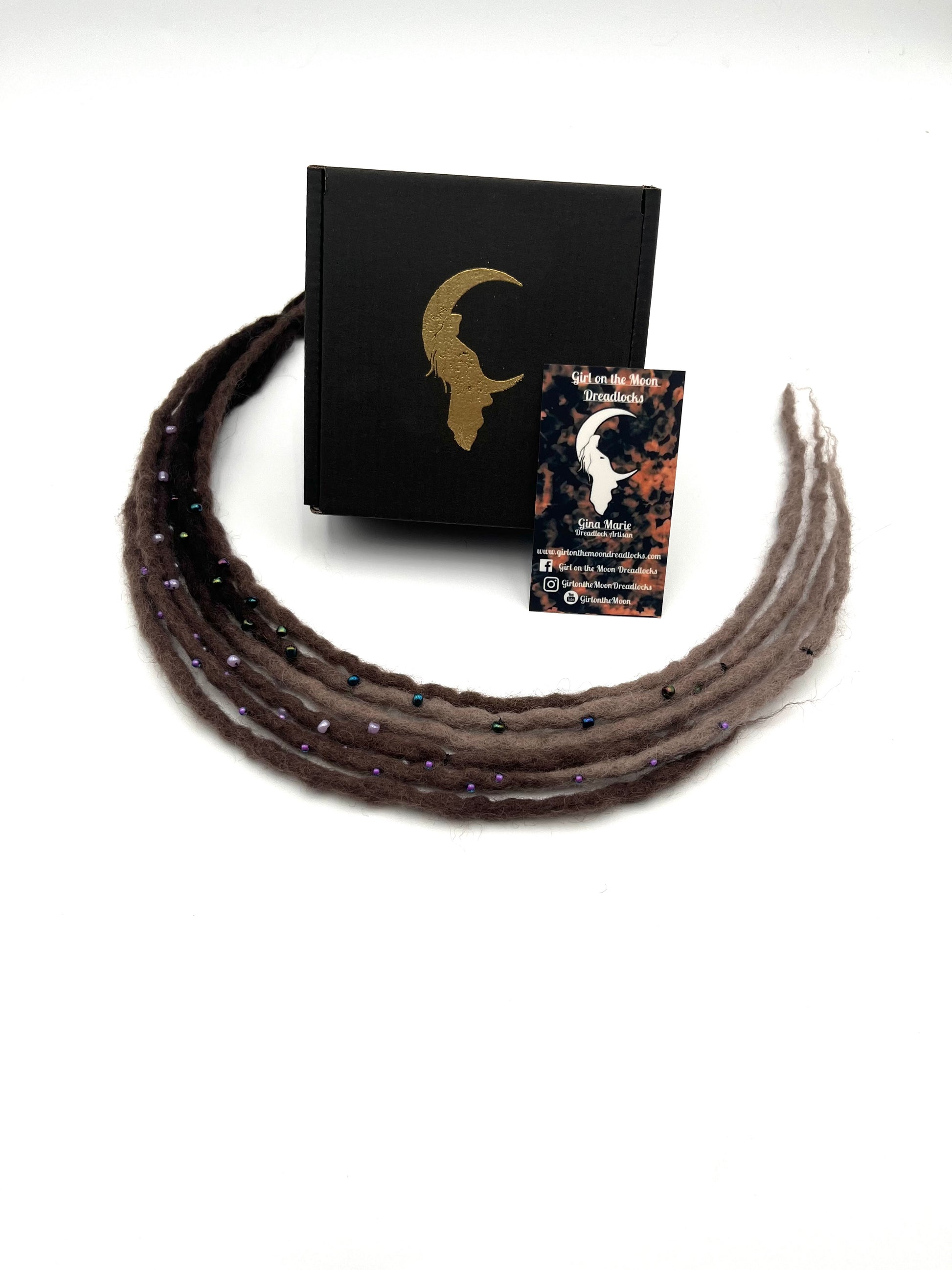 Bubble Locs ~ Brown to Periwinkle - Girl On The Moon Dreadlocks