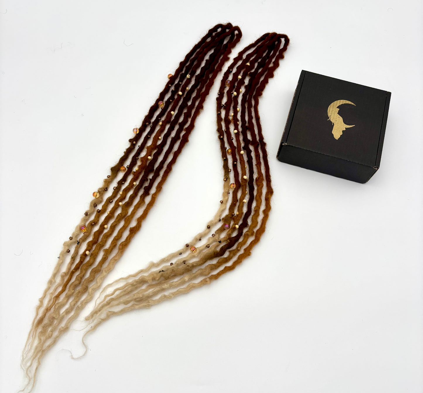 Dark Ginger to White/Cream Ombre Bubble Locs