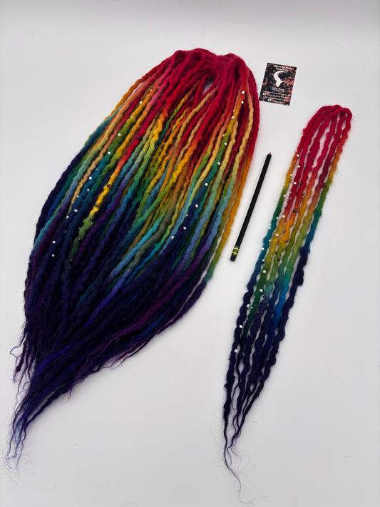 Vibrant Rainbow Bubble Locs