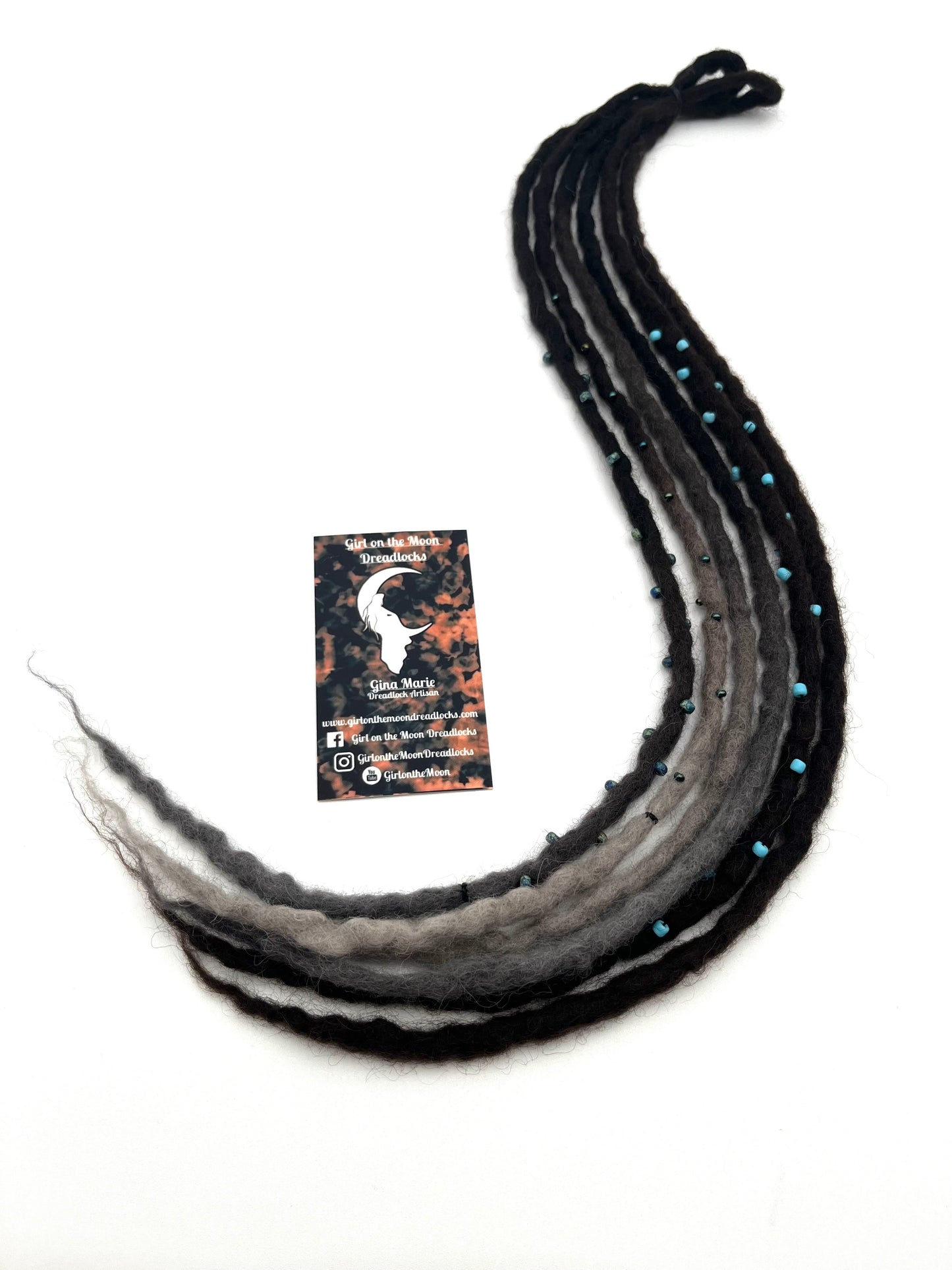 Bubble Locs ~ Dark Brown to Blue/Lavender - Girl On The Moon Dreadlocks