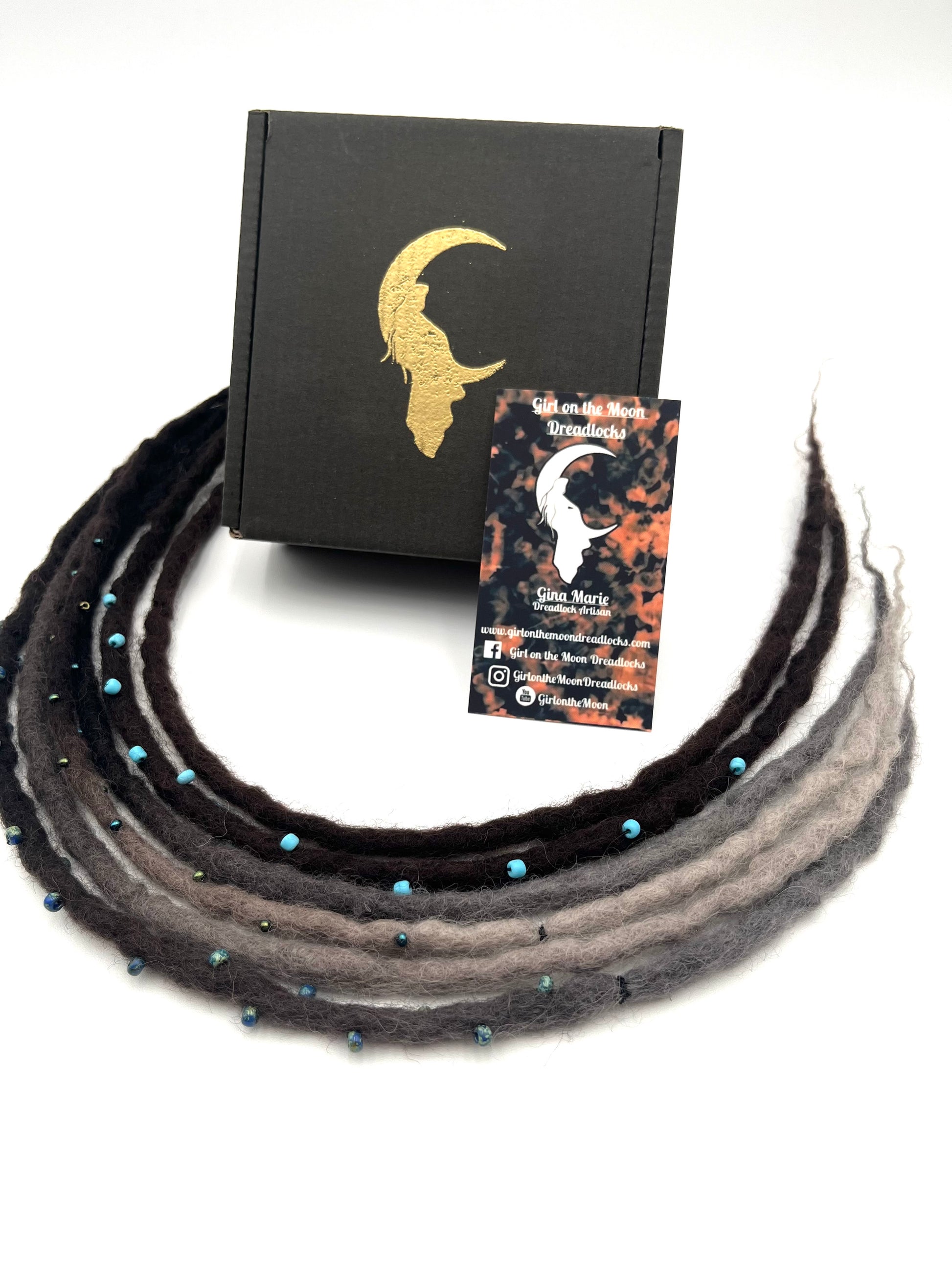 Bubble Locs ~ Dark Brown to Blue/Lavender - Girl On The Moon Dreadlocks