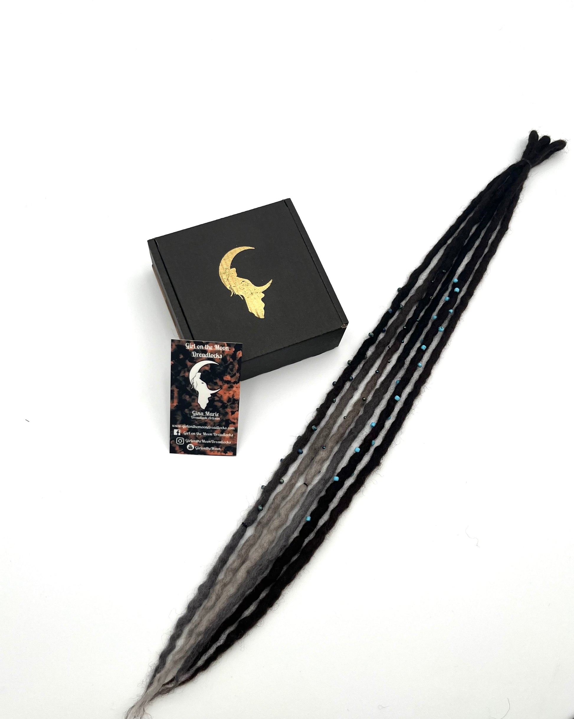 Bubble Locs ~ Dark Brown to Blue/Lavender - Girl On The Moon Dreadlocks