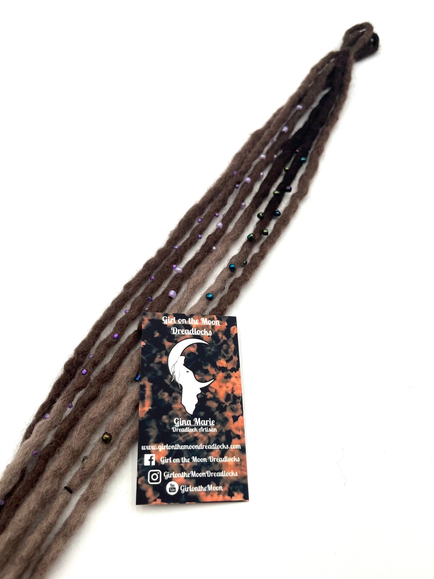 Bubble Locs ~ Brown to Periwinkle - Girl On The Moon Dreadlocks