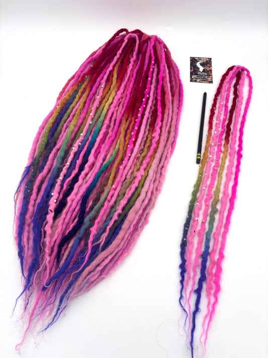 Pink Rainbow Bubble Locs