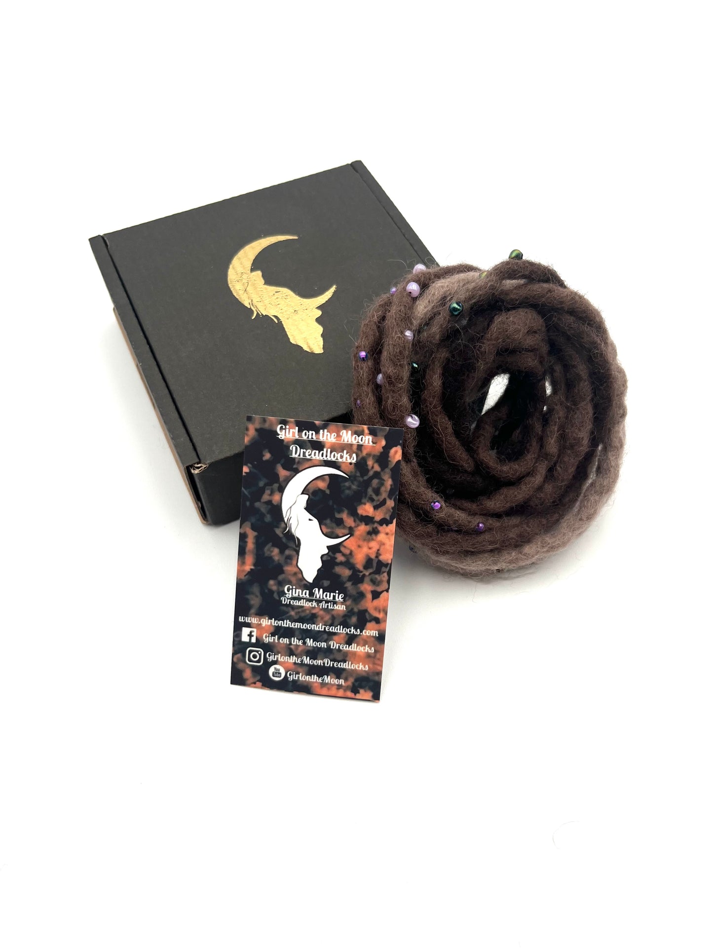 Bubble Locs ~ Brown to Periwinkle - Girl On The Moon Dreadlocks