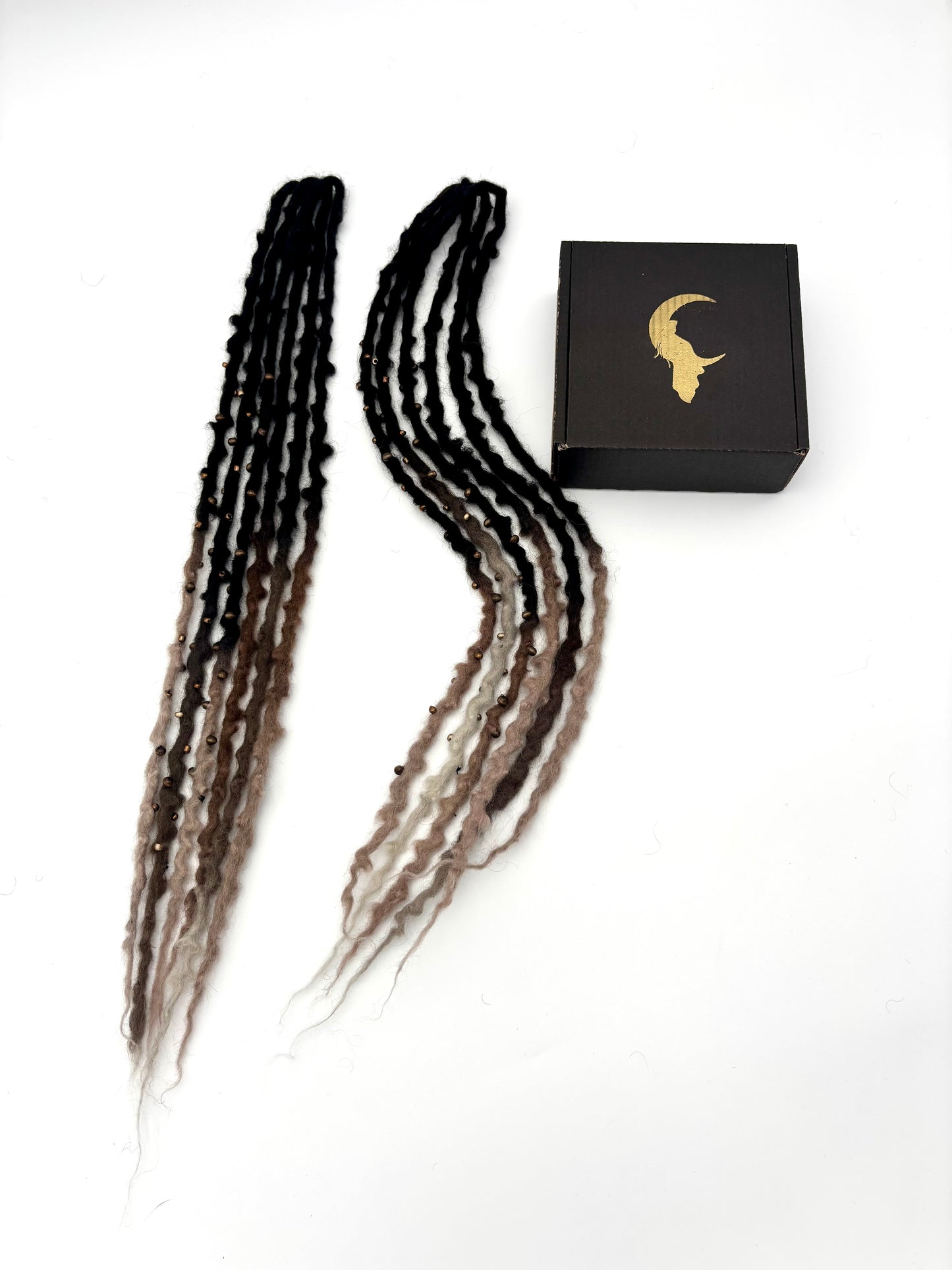 Black to Brown/White Bubble Locs