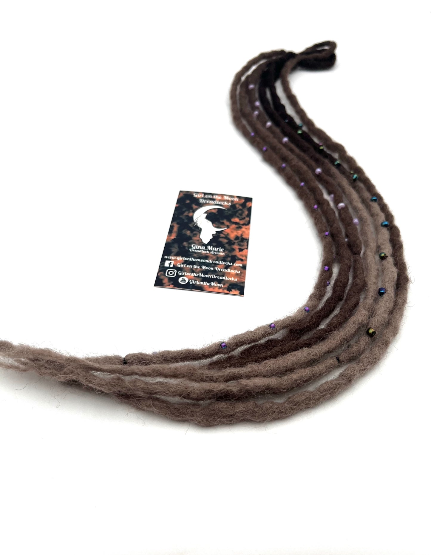 Bubble Locs ~ Brown to Periwinkle - Girl On The Moon Dreadlocks