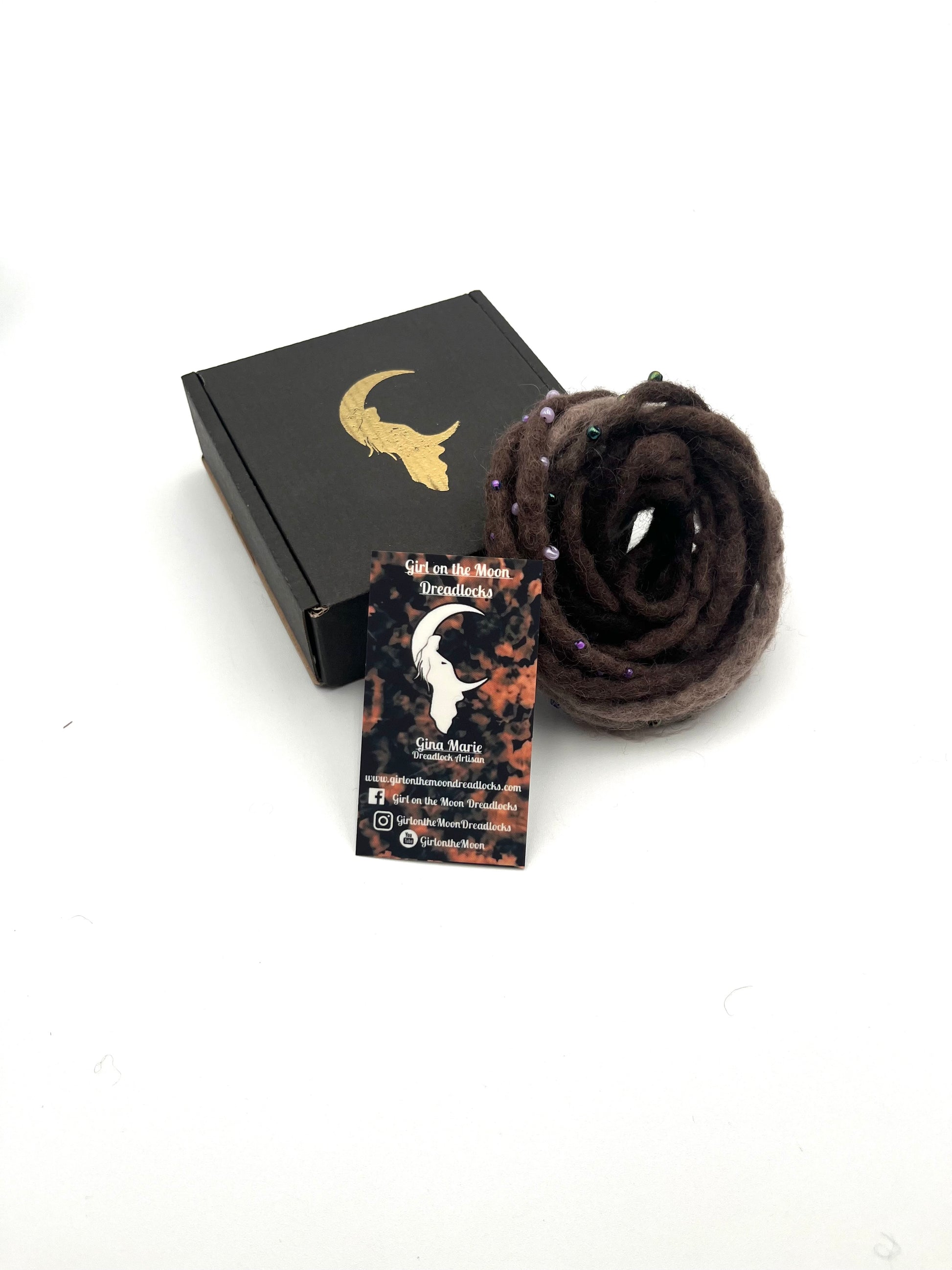 Bubble Locs ~ Brown to Periwinkle - Girl On The Moon Dreadlocks