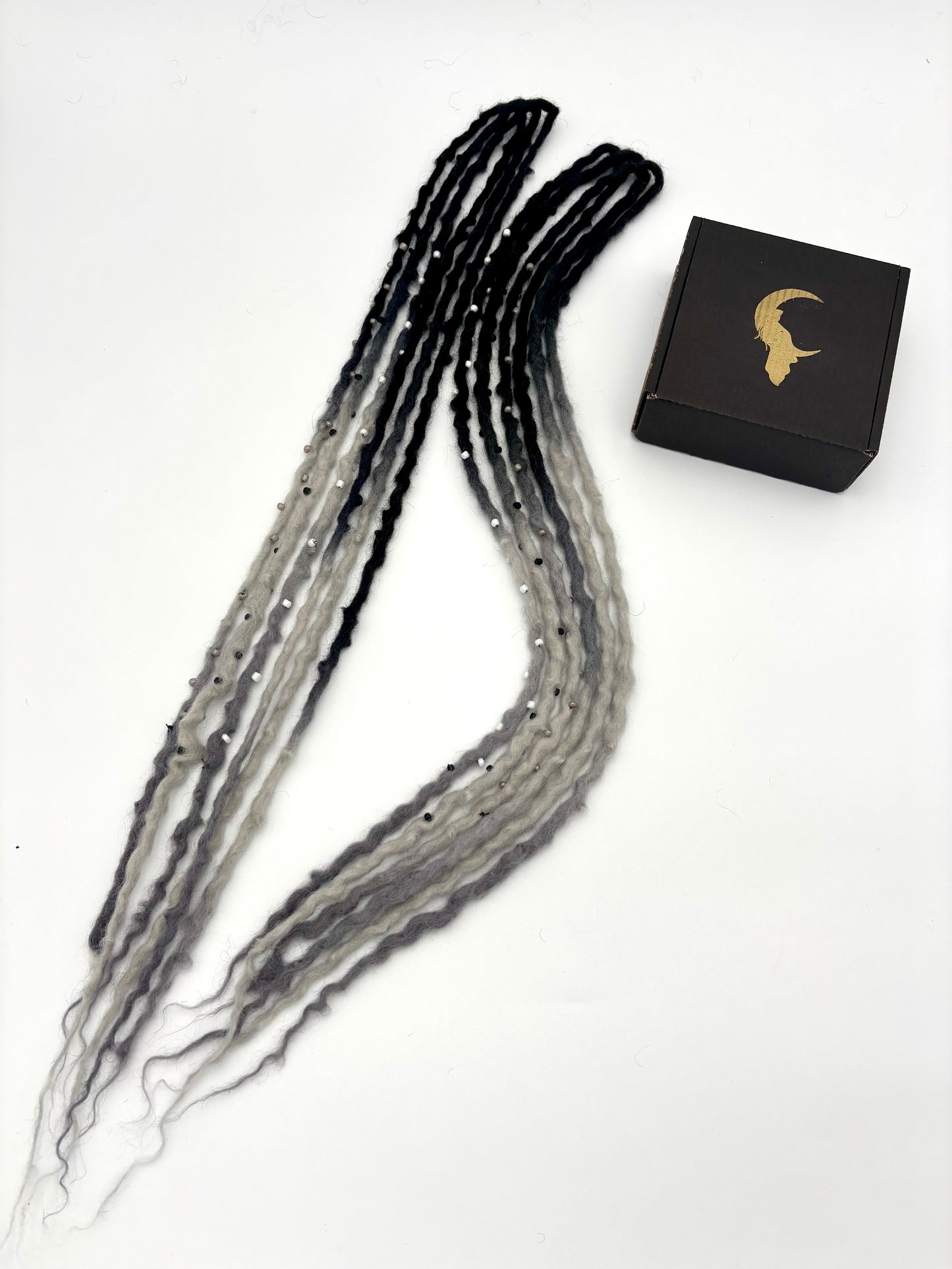 Black to White/Gray Bubble Locs