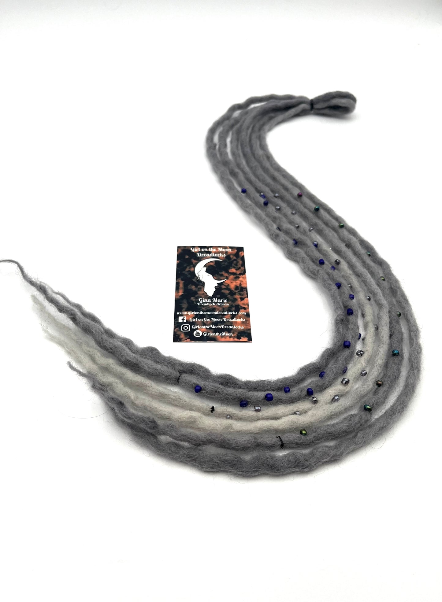 Bubble Locs ~ Gray to Blue - Girl On The Moon Dreadlocks