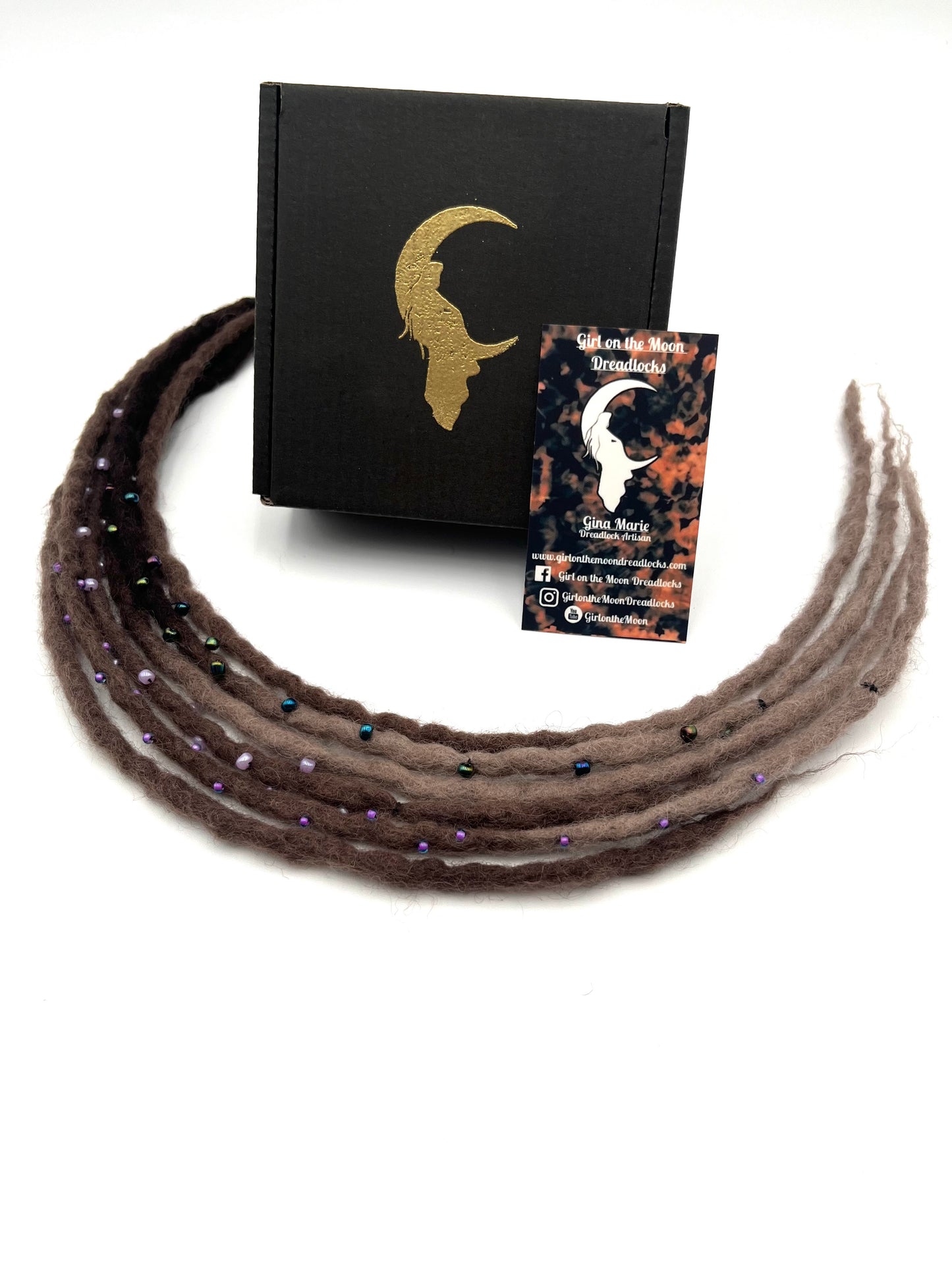 Bubble Locs ~ Brown to Periwinkle - Girl On The Moon Dreadlocks