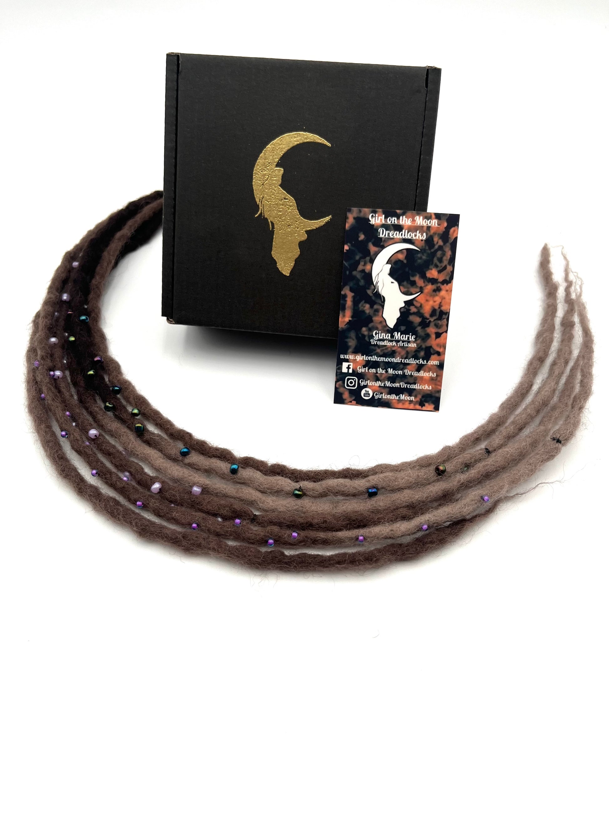 Bubble Locs ~ Brown to Periwinkle - Girl On The Moon Dreadlocks
