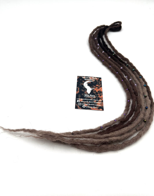 Bubble Locs ~ Dark Brown to Blue/Lavender - Girl On The Moon Dreadlocks