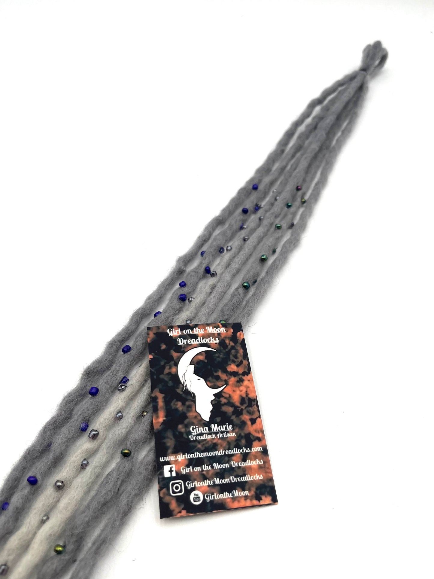 Bubble Locs ~ Gray to Blue - Girl On The Moon Dreadlocks