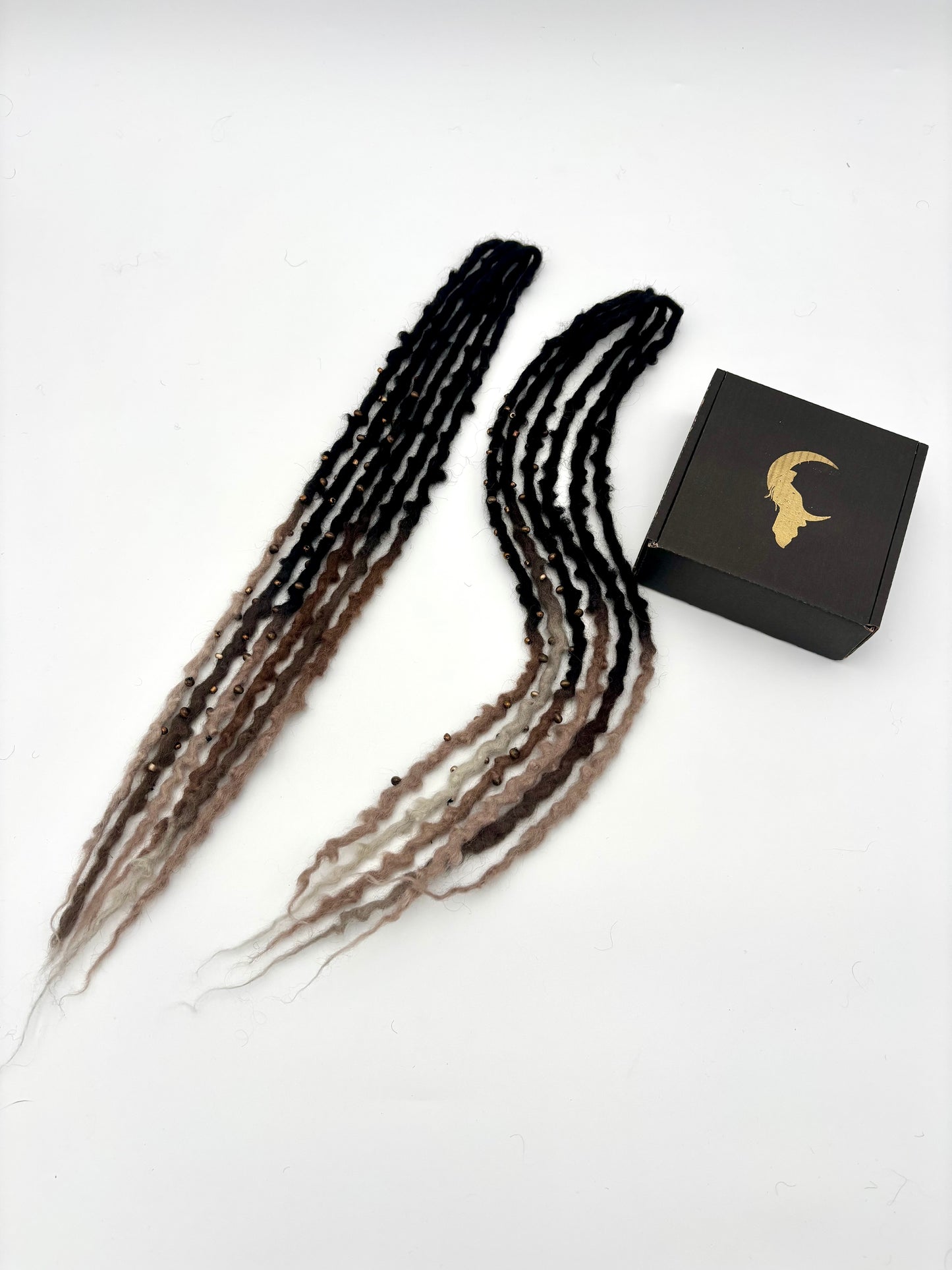 Black to Brown/White Bubble Locs