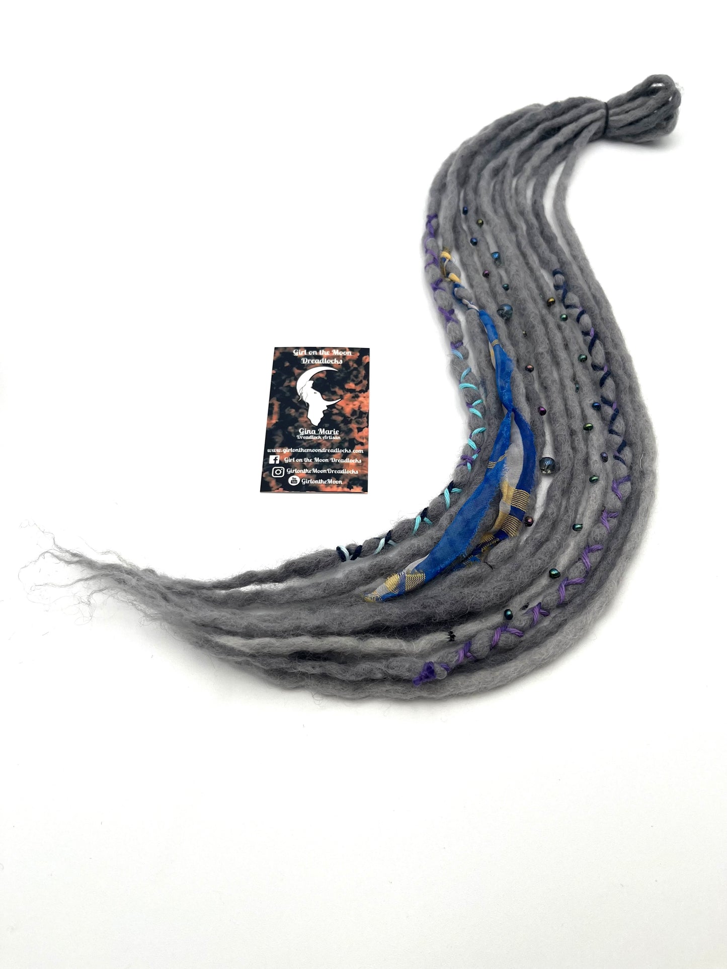 Mini Accent Set ~ Gray to Blue - Girl On The Moon Dreadlocks