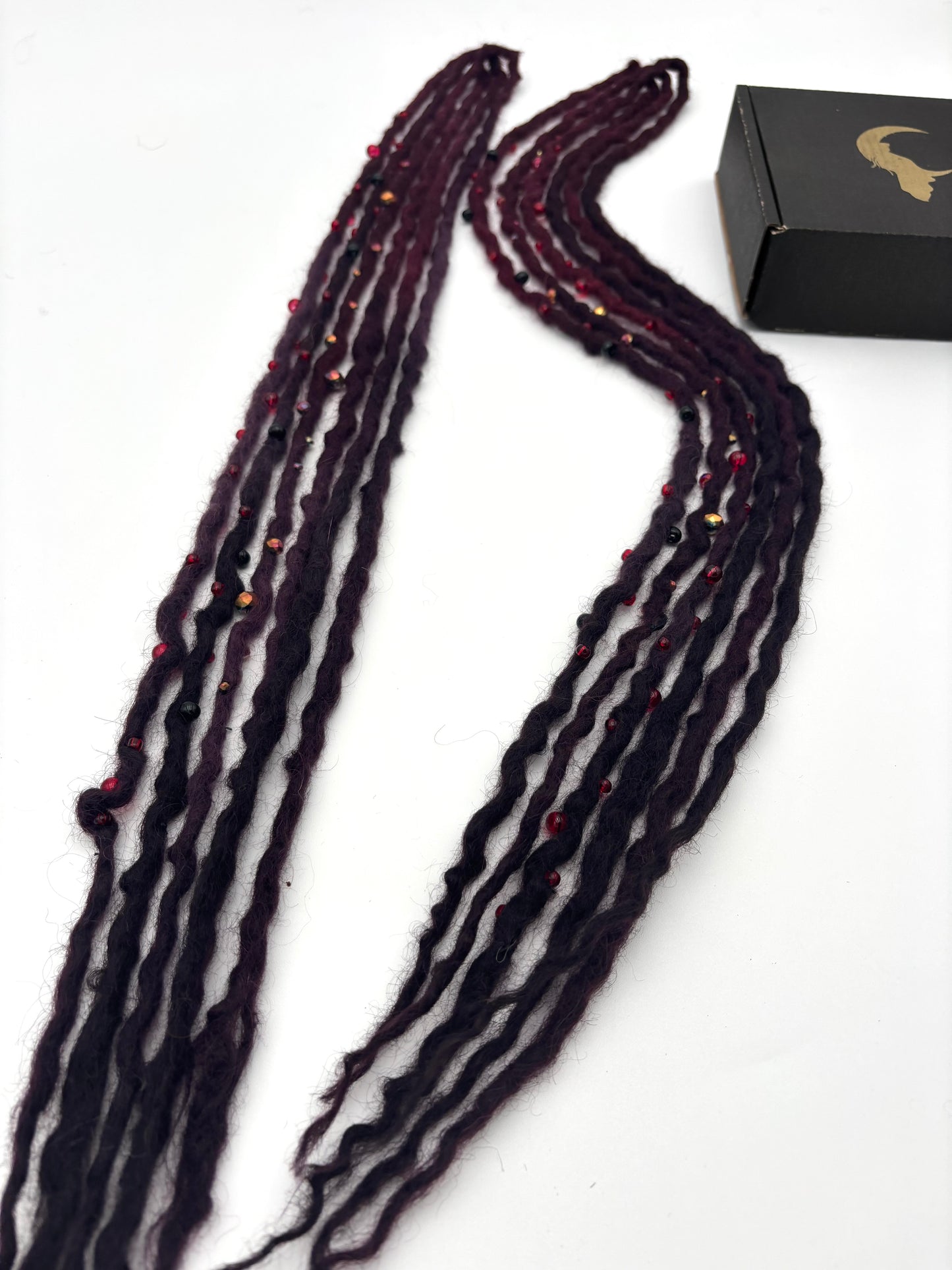 Auburn/ Burgundy to Dark Plum/ Black Bubble Locs