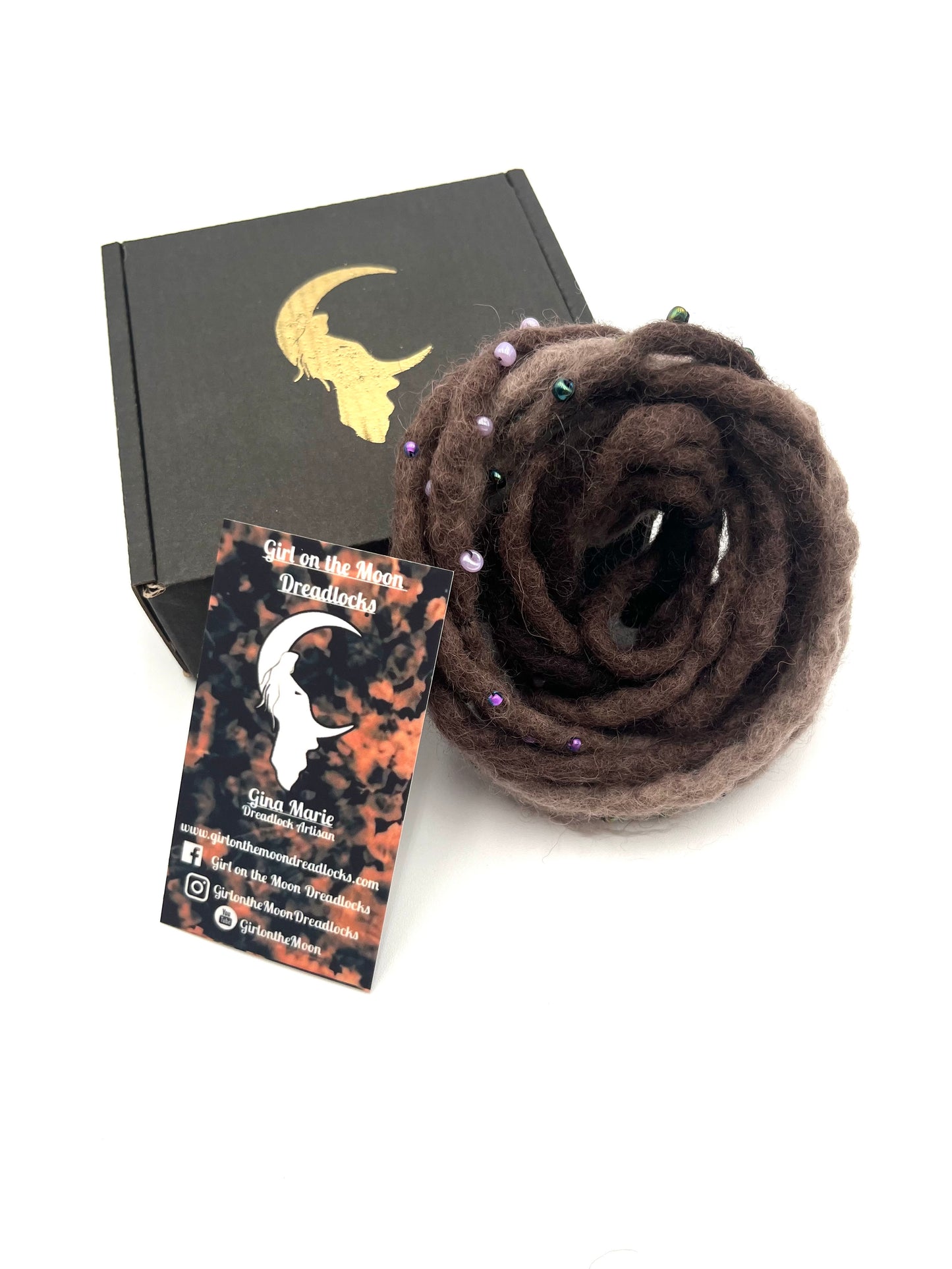 Bubble Locs ~ Brown to Periwinkle - Girl On The Moon Dreadlocks