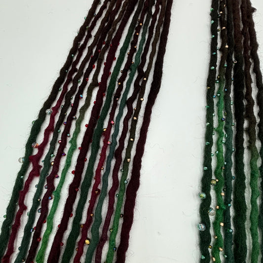 Cranberry Christmas Red Bubble Locs - Girl On The Moon Dreadlocks