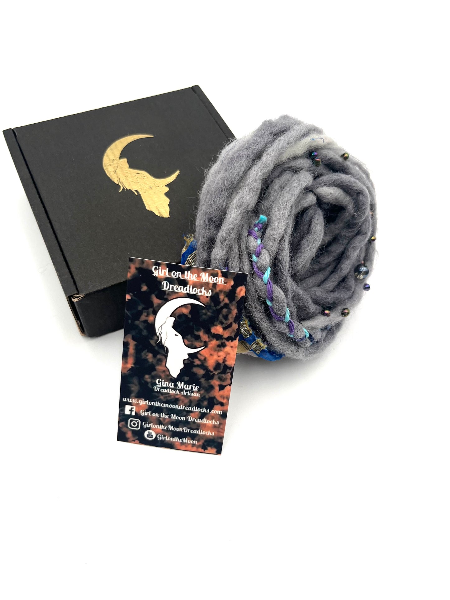Mini Accent Set ~ Gray to Blue - Girl On The Moon Dreadlocks