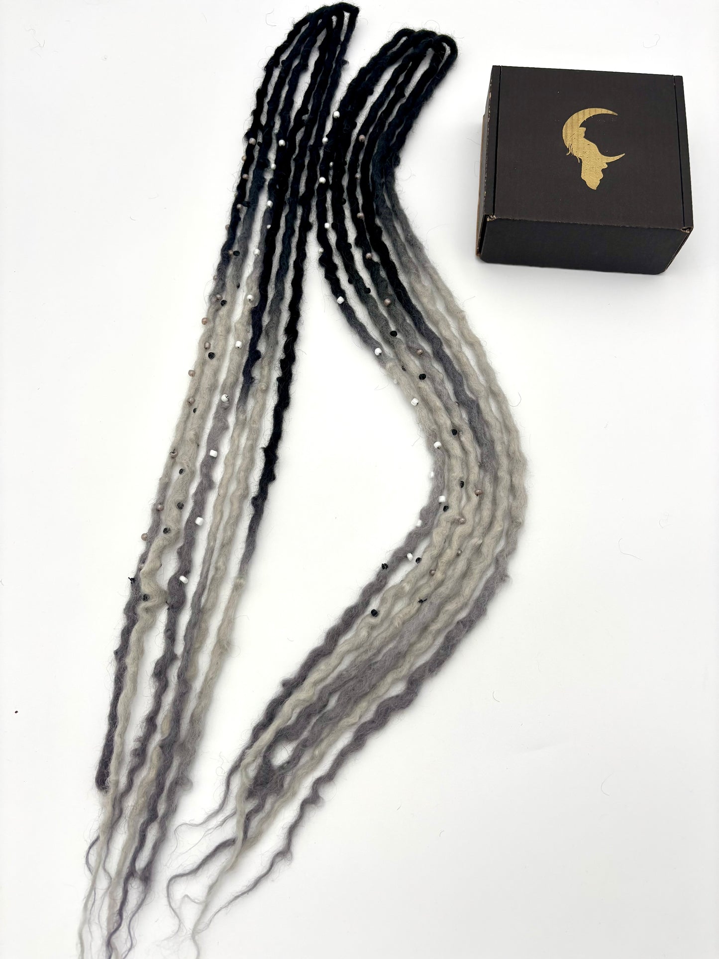 Black to White/Gray Bubble Locs