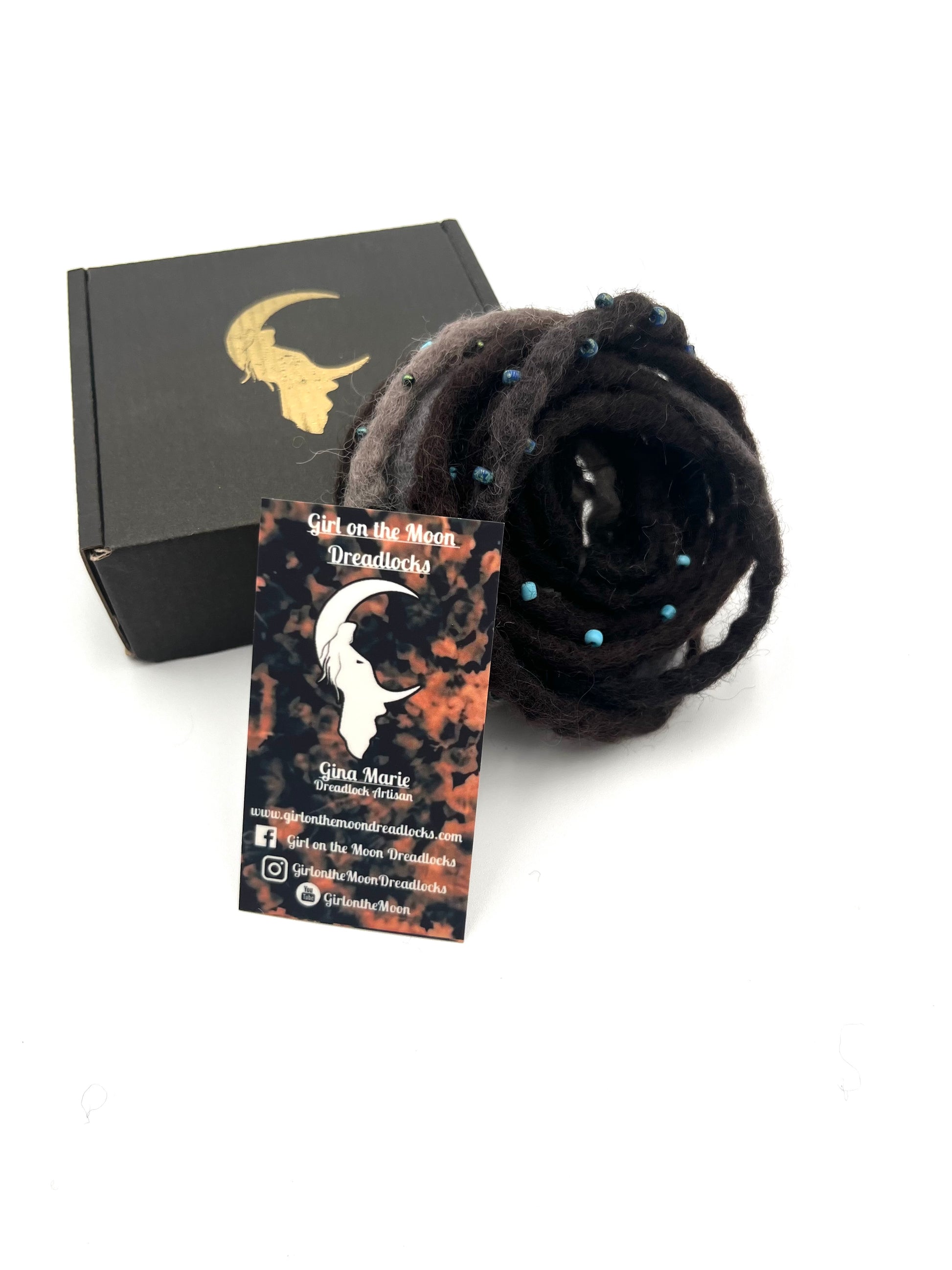 Bubble Locs ~ Dark Brown to Blue/Lavender - Girl On The Moon Dreadlocks