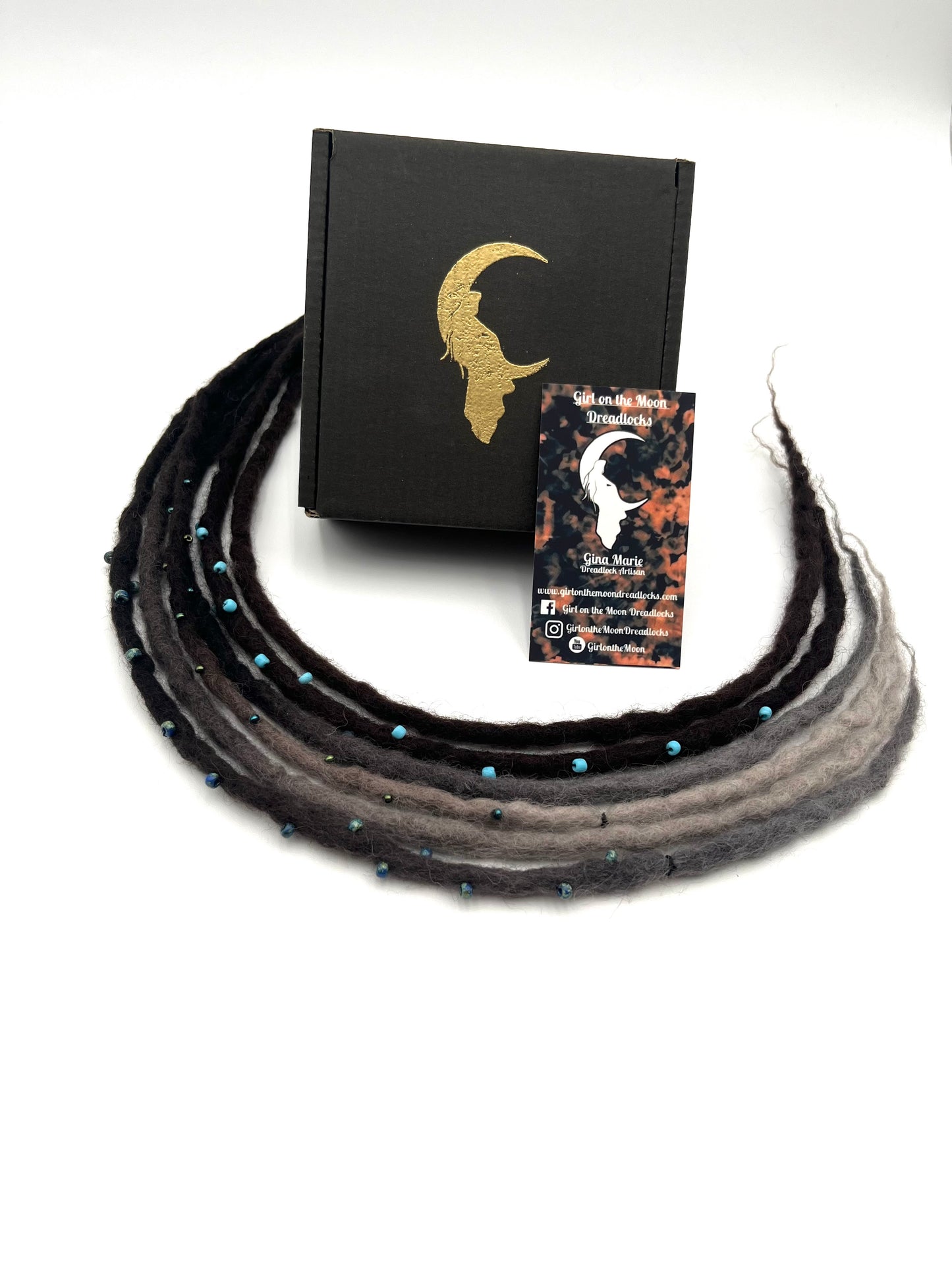 Bubble Locs ~ Dark Brown to Blue/Lavender - Girl On The Moon Dreadlocks