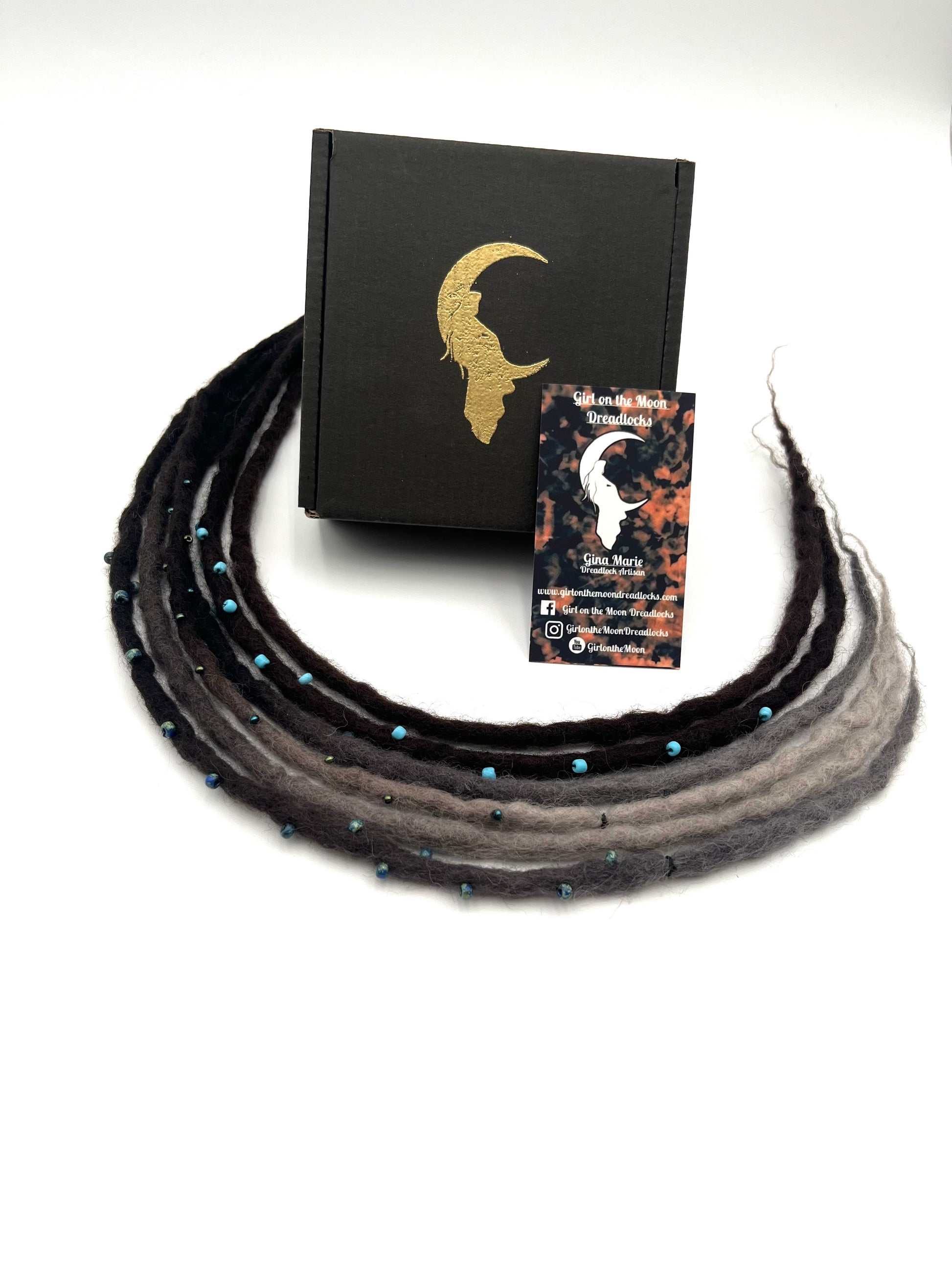 Bubble Locs ~ Dark Brown to Blue/Lavender - Girl On The Moon Dreadlocks