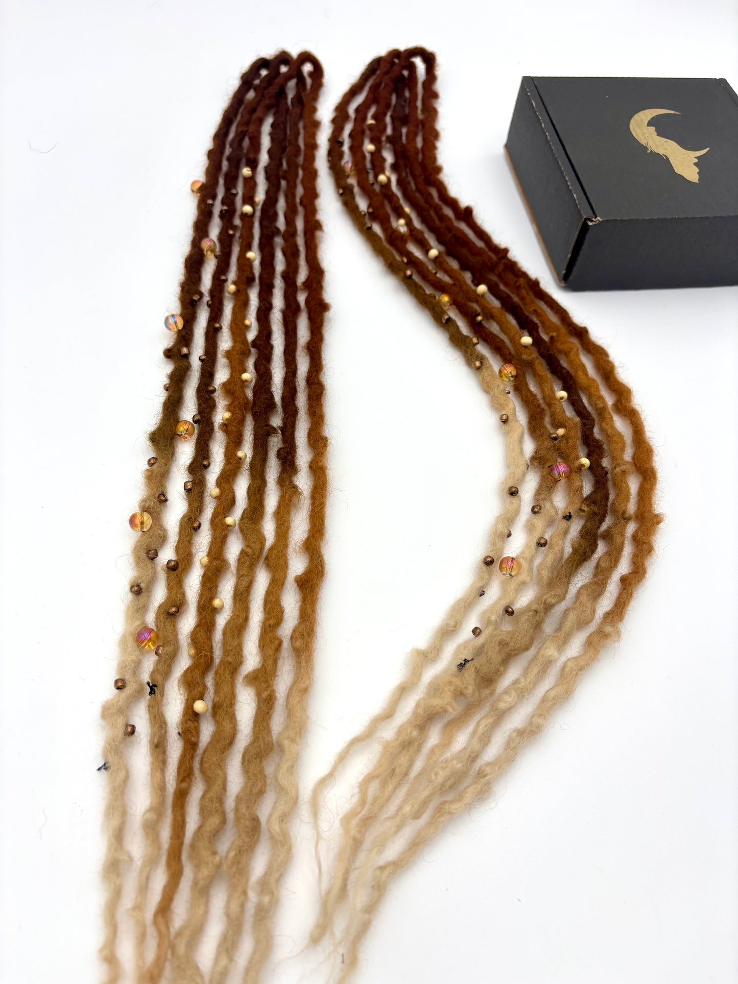 Dark Ginger to White/Cream Ombre Bubble Locs