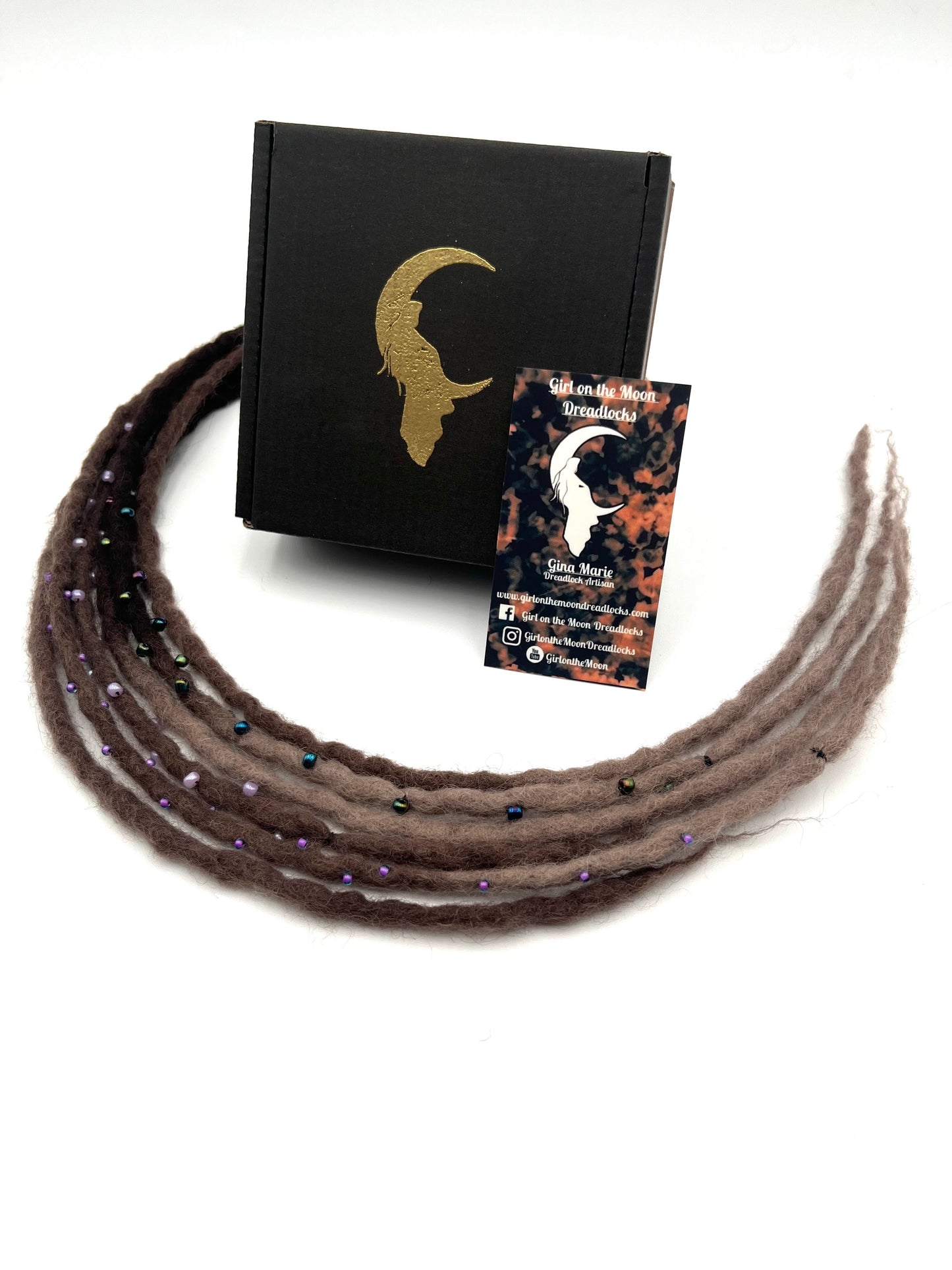 Bubble Locs ~ Brown to Periwinkle - Girl On The Moon Dreadlocks