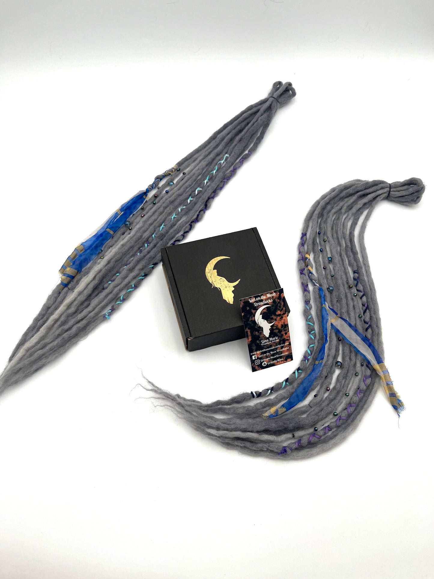 Mini Accent Set ~ Gray to Blue - Girl On The Moon Dreadlocks