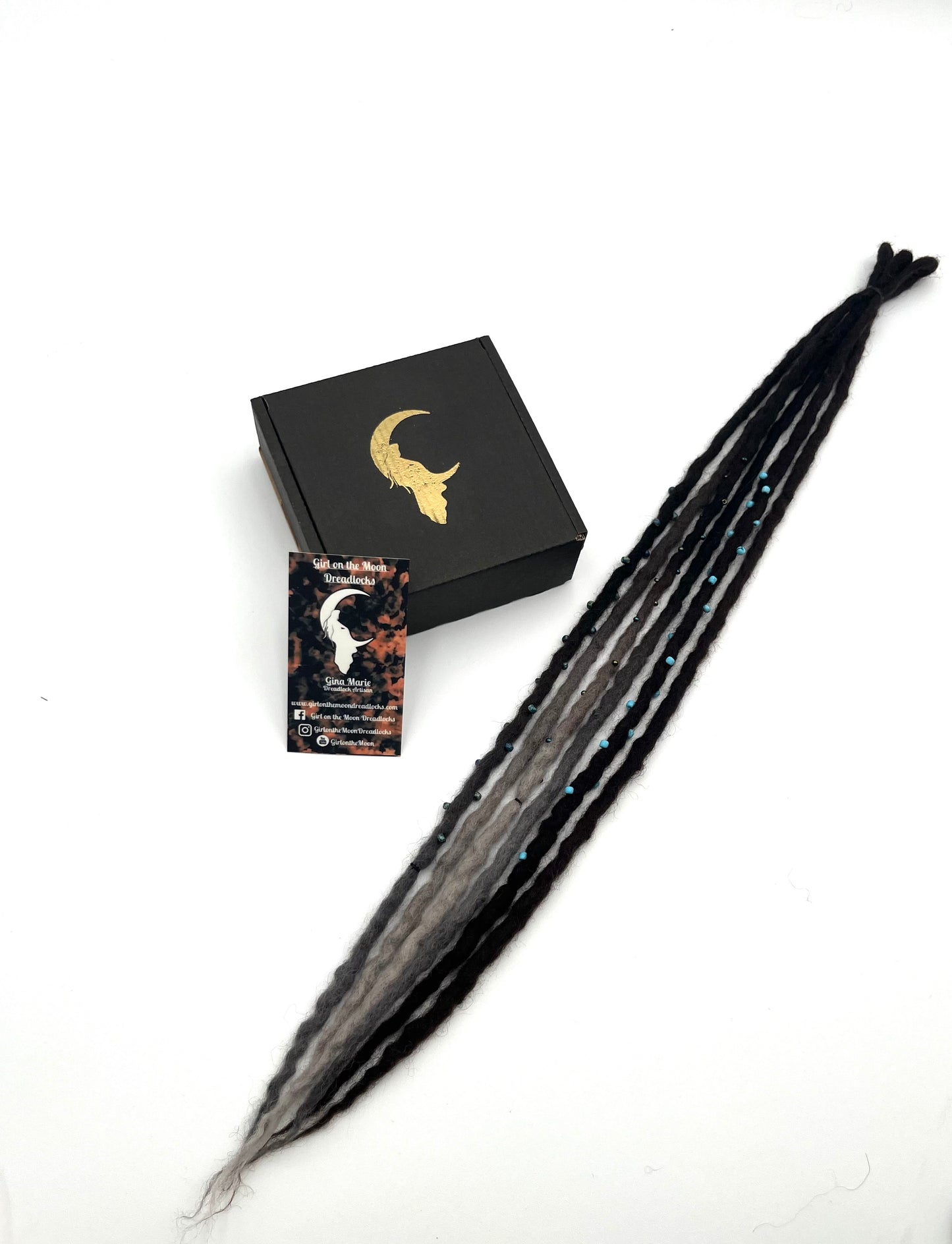 Bubble Locs ~ Dark Brown to Blue/Lavender - Girl On The Moon Dreadlocks