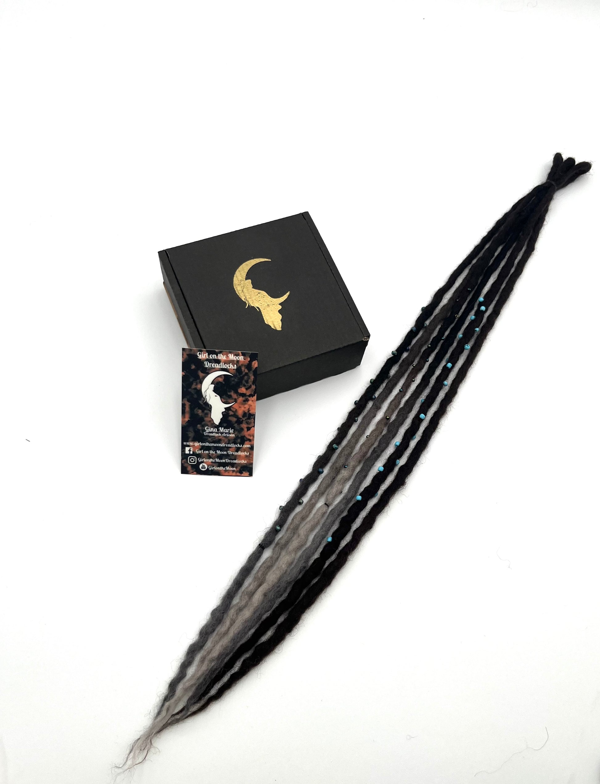 Bubble Locs ~ Dark Brown to Blue/Lavender - Girl On The Moon Dreadlocks