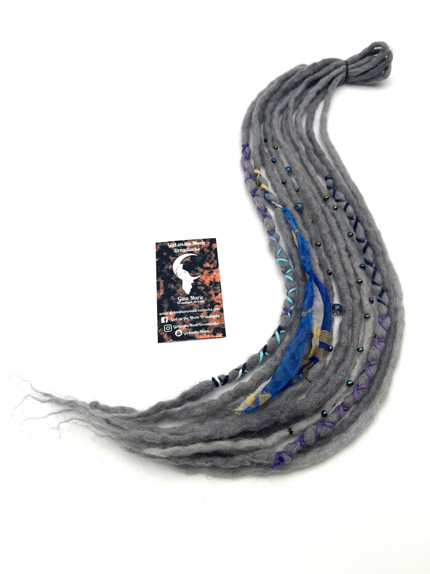 Mini Accent Set ~ Gray to Blue - Girl On The Moon Dreadlocks