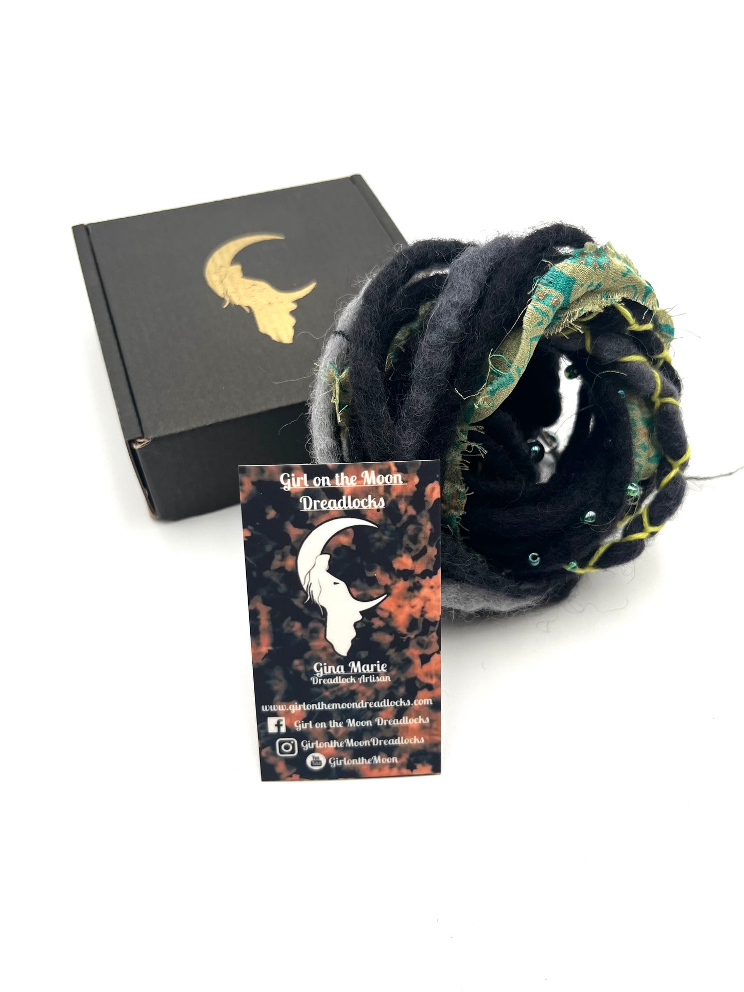 Mini Accent Set ~ Black to Green - Girl On The Moon Dreadlocks
