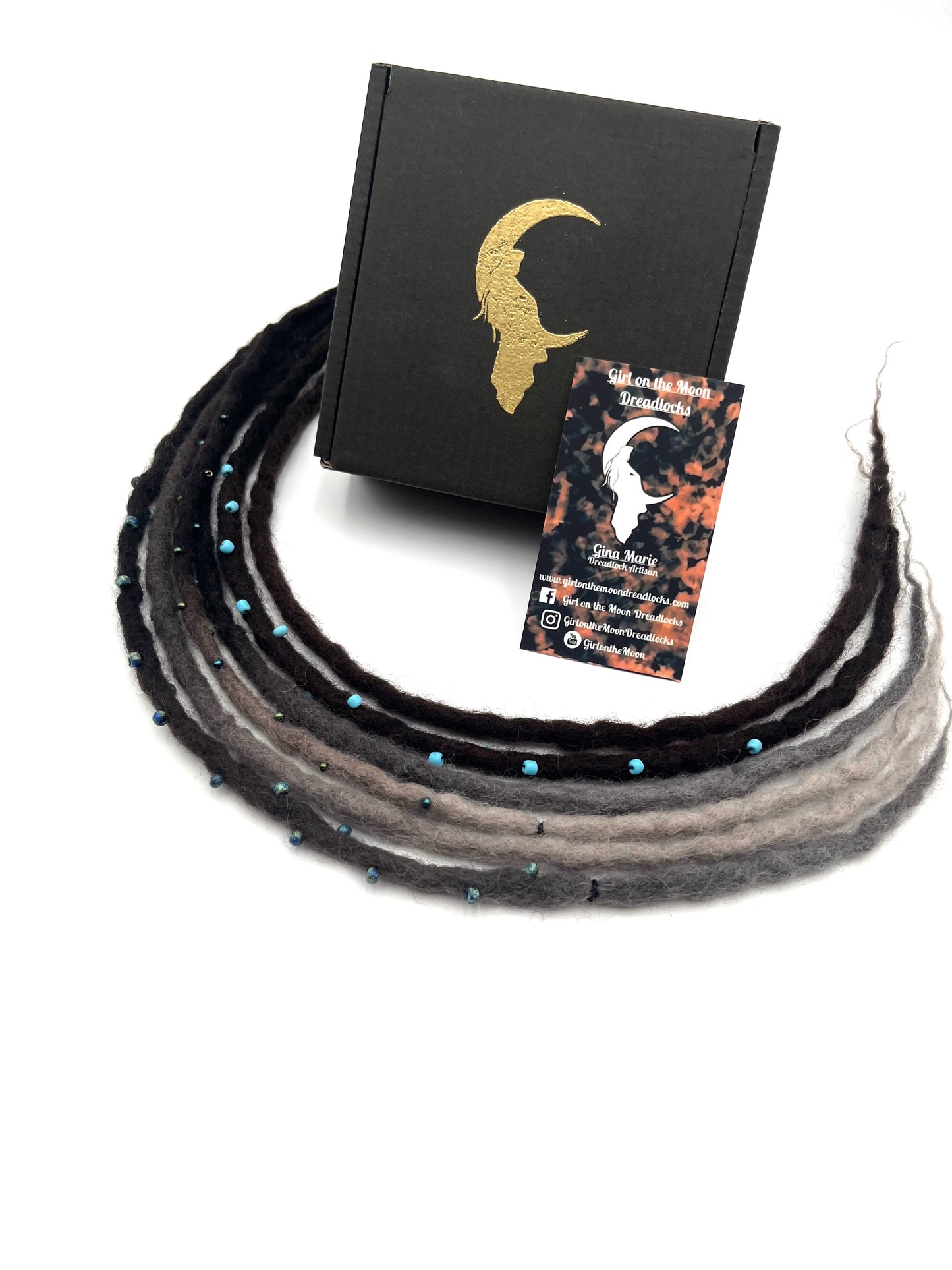 Bubble Locs ~ Dark Brown to Blue/Lavender - Girl On The Moon Dreadlocks