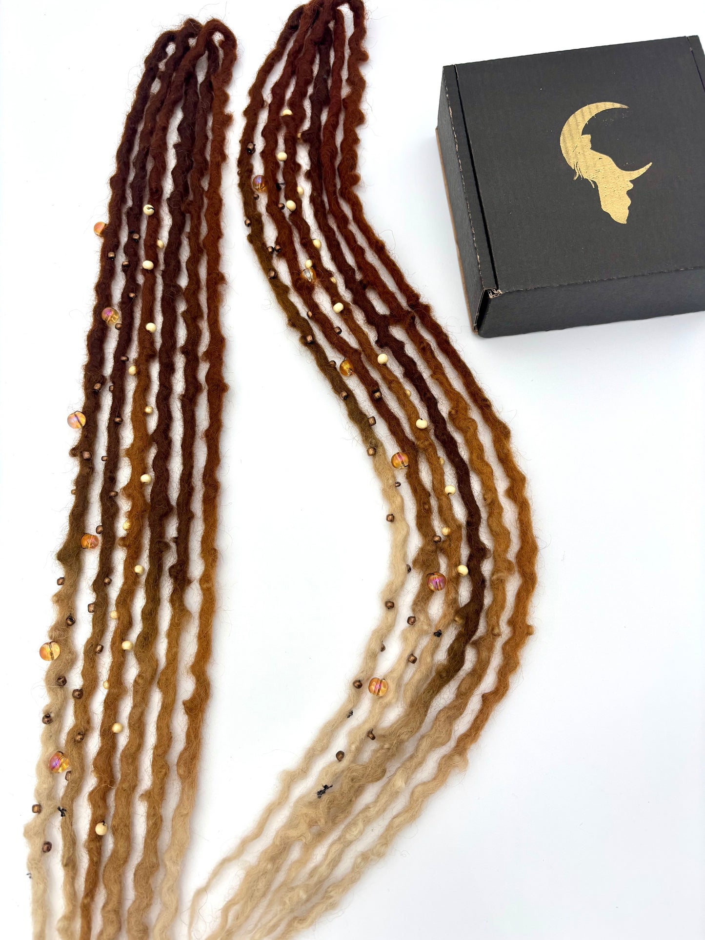 Dark Ginger to White/Cream Ombre Bubble Locs