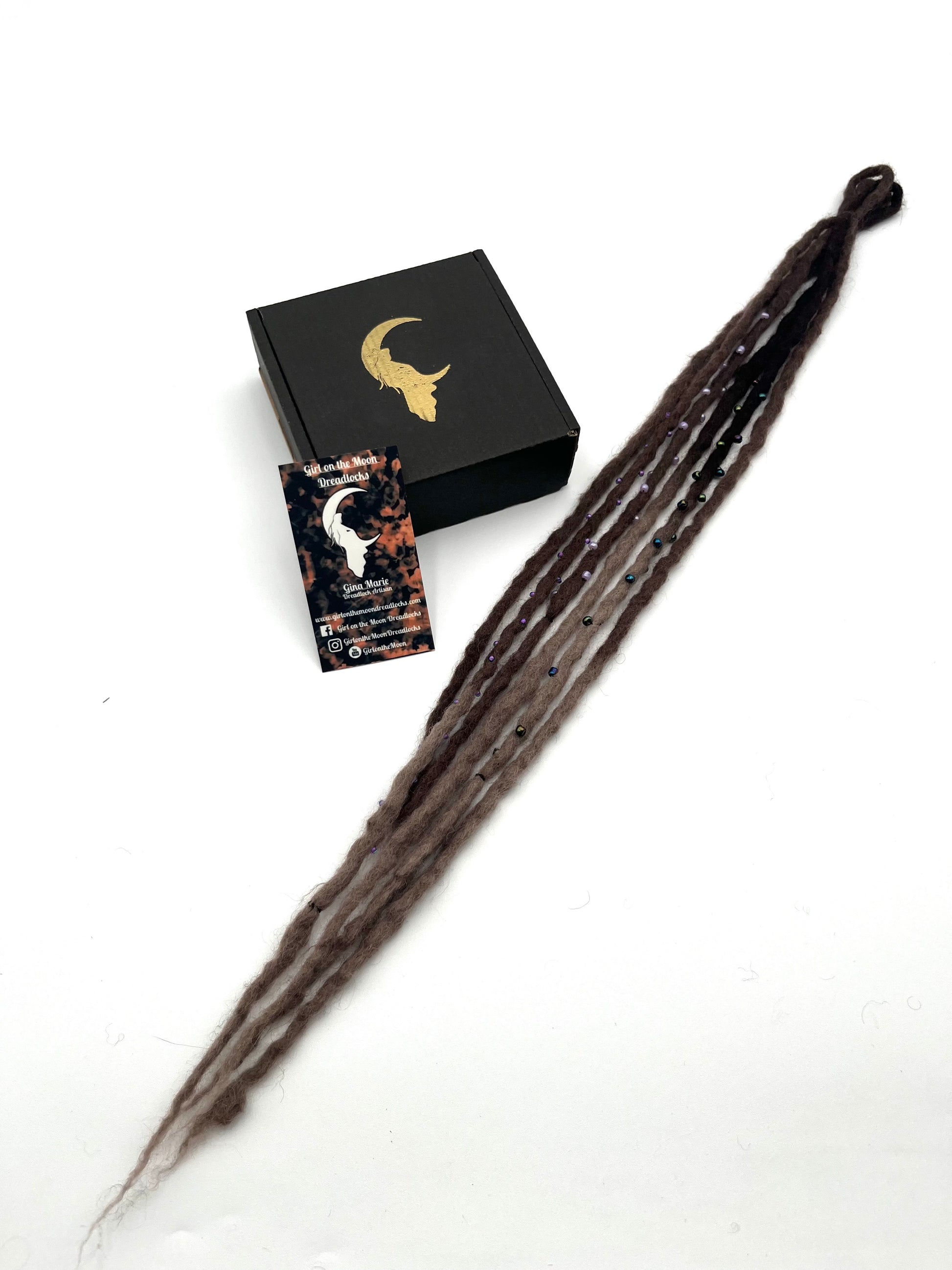 Bubble Locs ~ Brown to Periwinkle - Girl On The Moon Dreadlocks