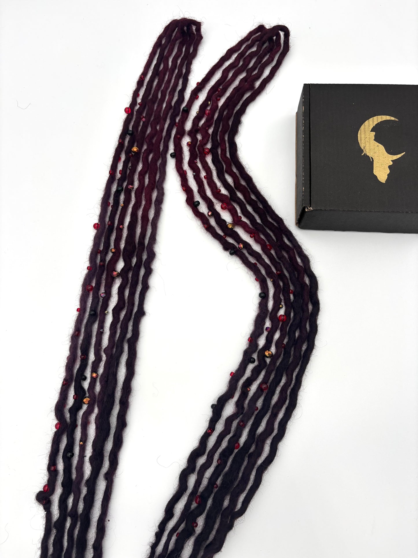 Auburn/ Burgundy to Dark Plum/ Black Bubble Locs