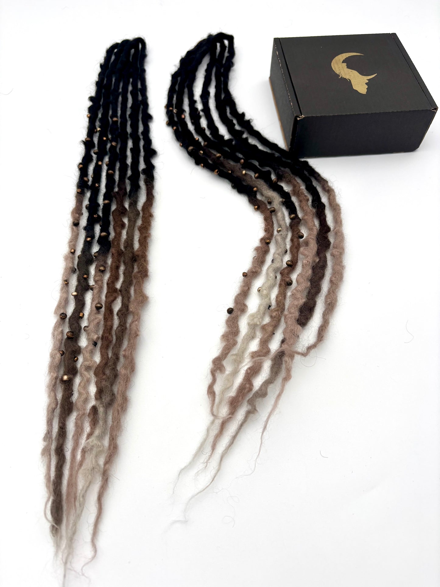 Black to Brown/White Bubble Locs