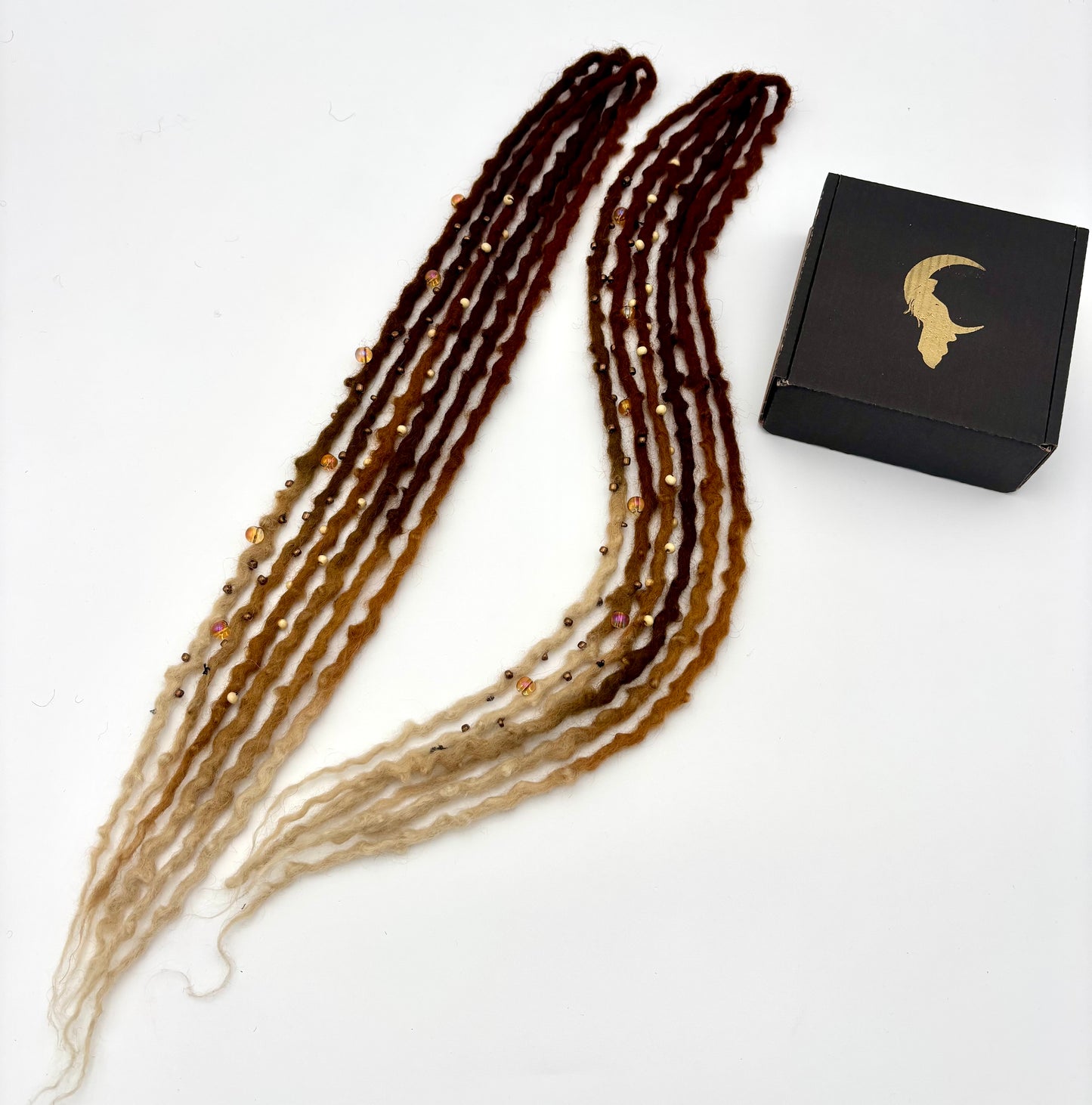 Dark Ginger to White/Cream Ombre Bubble Locs