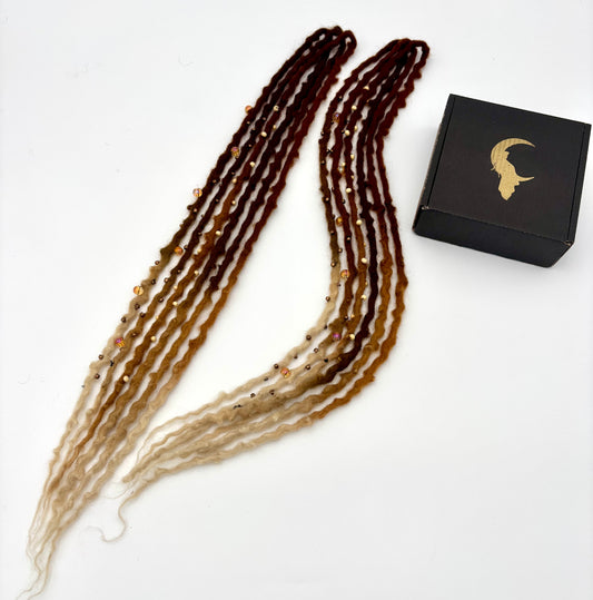 Dark Ginger to White/Cream Ombre Bubble Locs