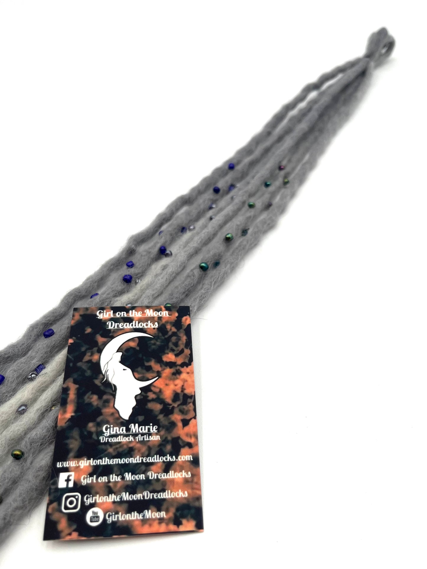 Bubble Locs ~ Gray to Blue - Girl On The Moon Dreadlocks