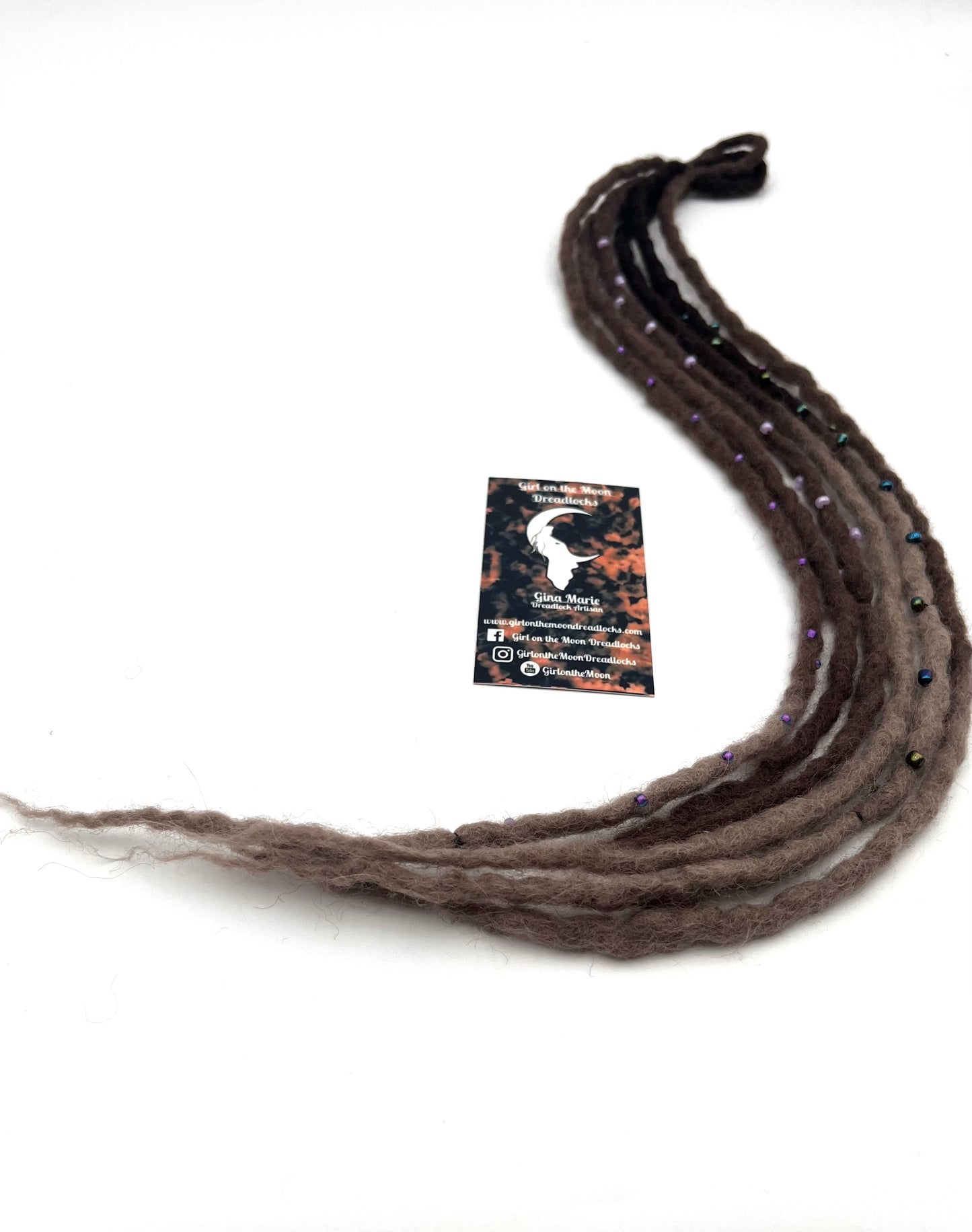 Bubble Locs ~ Brown to Periwinkle - Girl On The Moon Dreadlocks