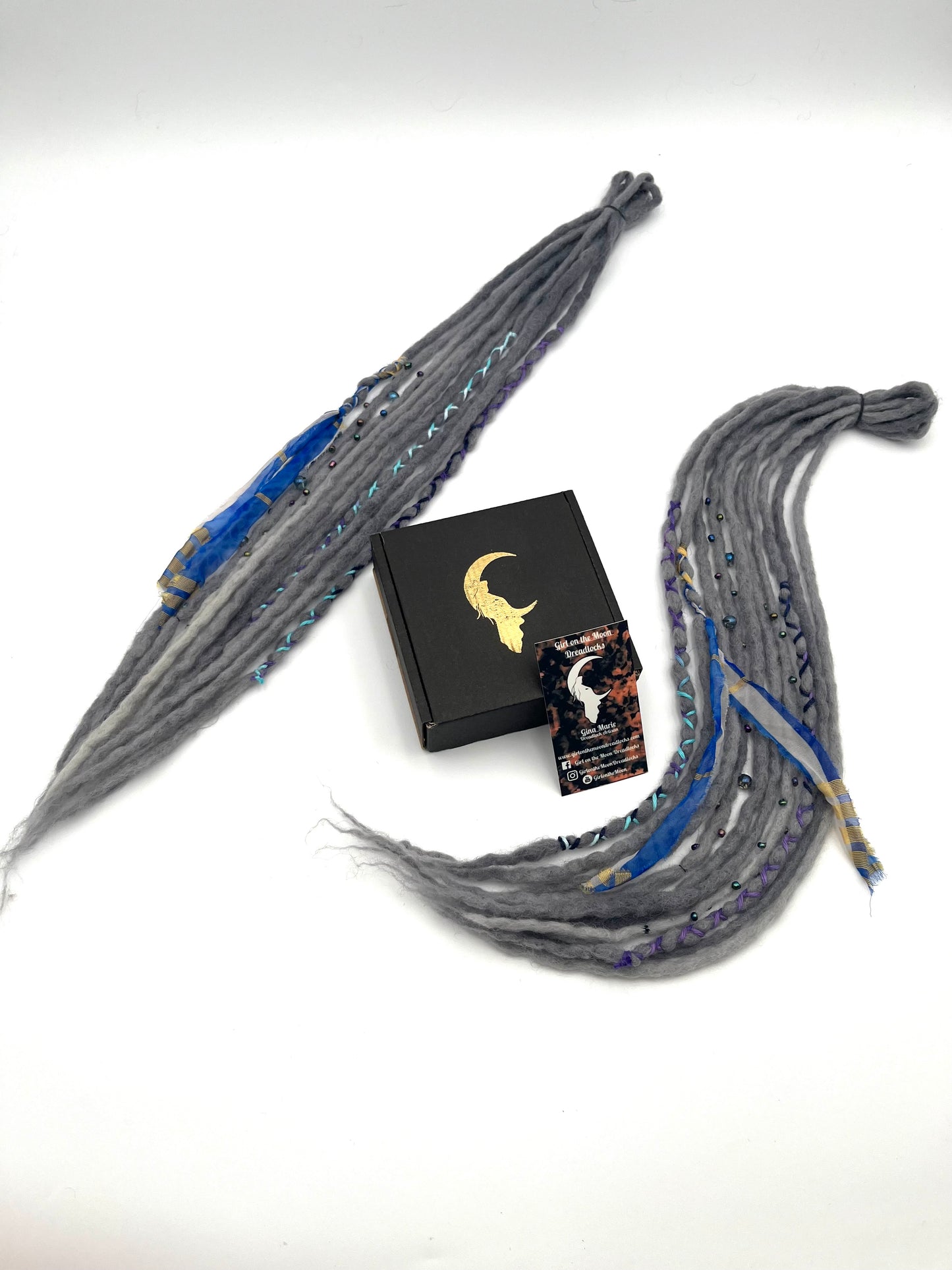 Mini Accent Set ~ Gray to Blue - Girl On The Moon Dreadlocks
