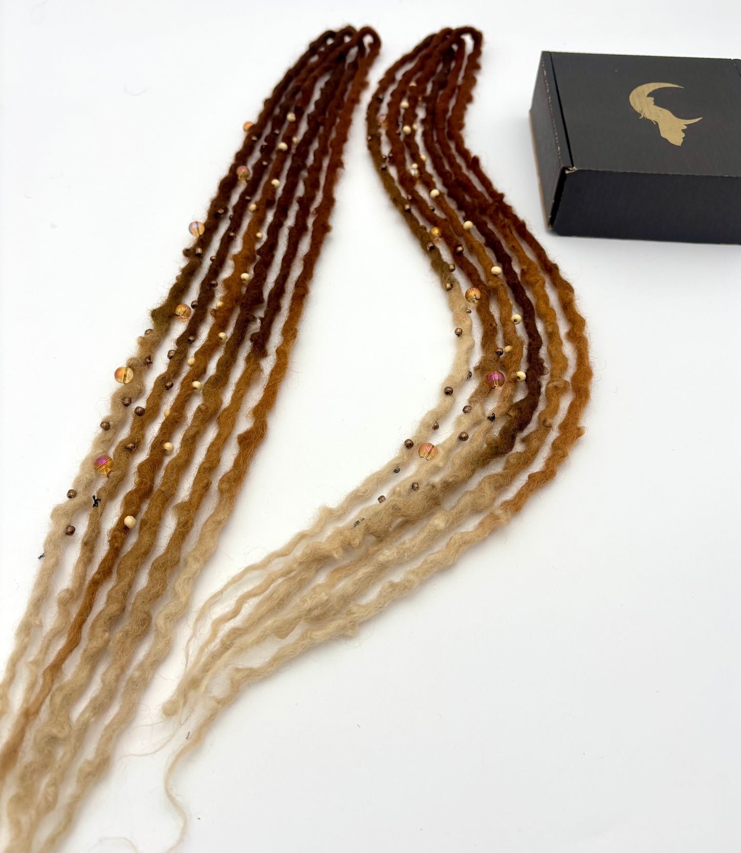 Dark Ginger to White/Cream Ombre Bubble Locs