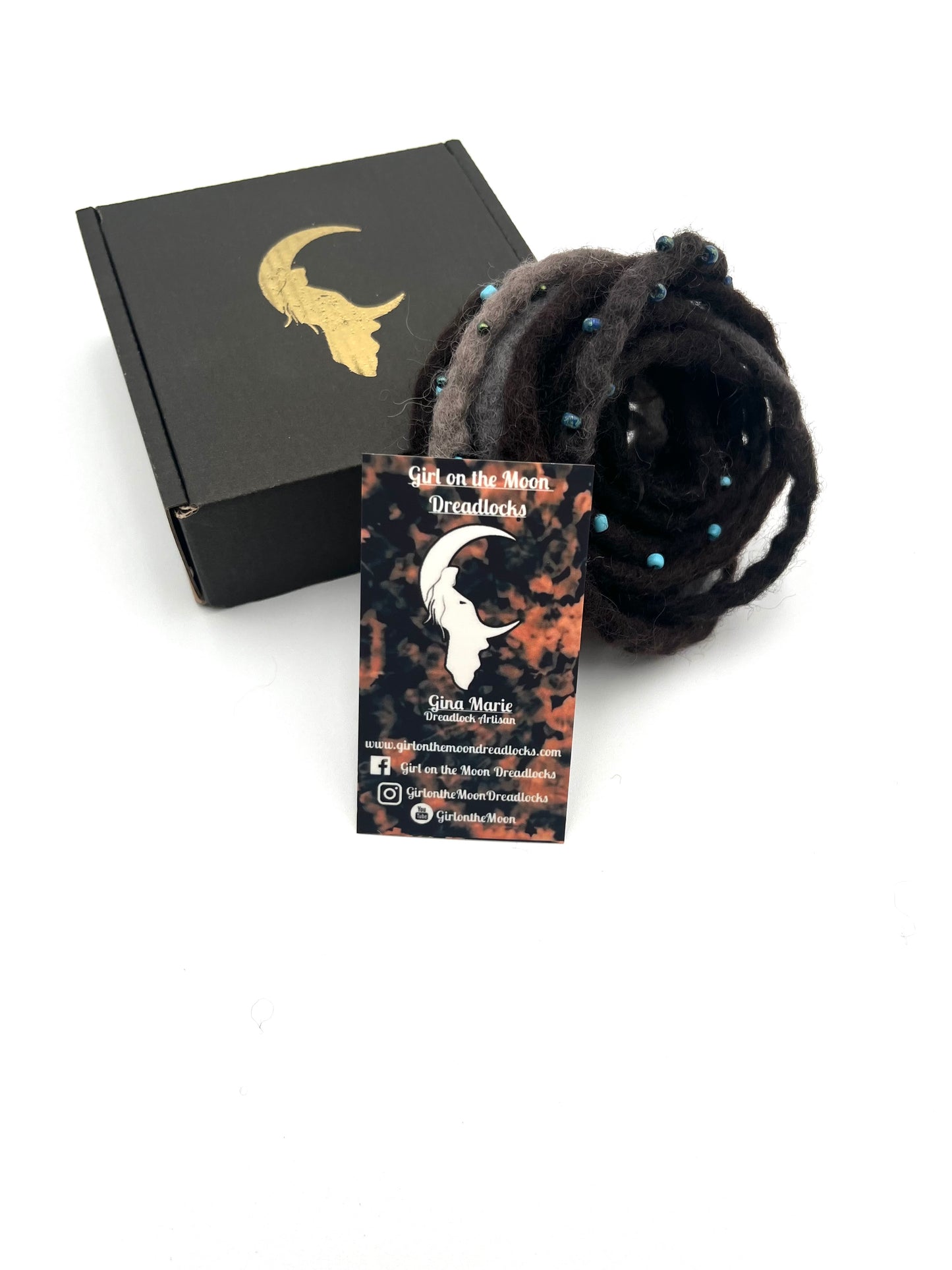 Bubble Locs ~ Dark Brown to Blue/Lavender - Girl On The Moon Dreadlocks