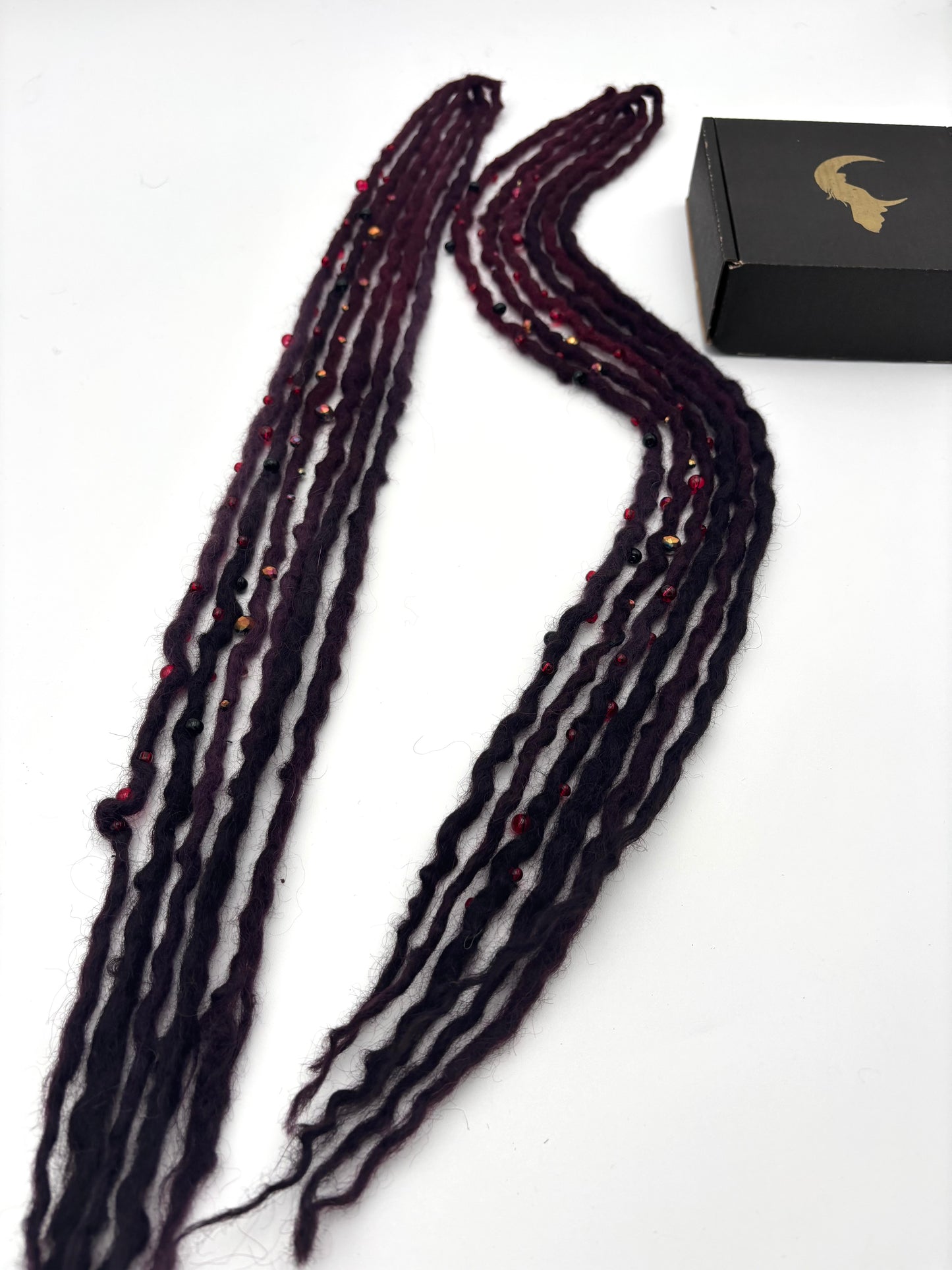 Auburn/ Burgundy to Dark Plum/ Black Bubble Locs