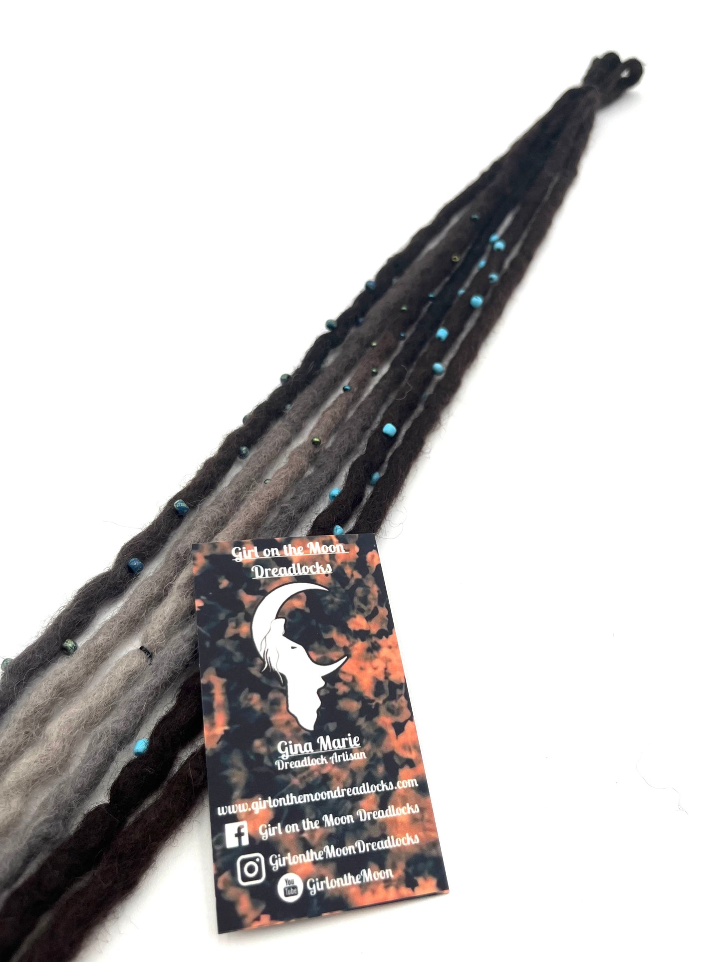 Bubble Locs ~ Dark Brown to Blue/Lavender - Girl On The Moon Dreadlocks